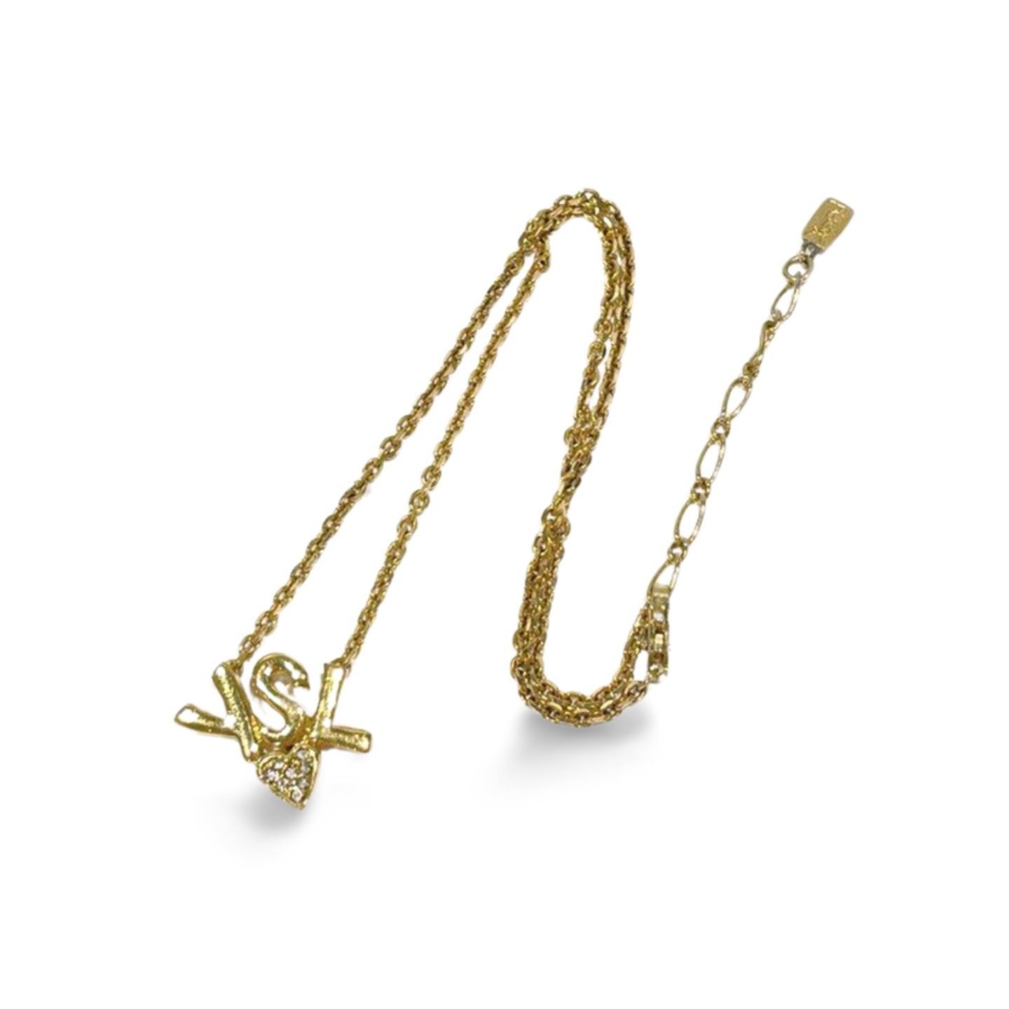 Yves Saint Laurent Vintage Yves Saint Laurent necklace with logo and heart Size ONE SIZE - 1 Thumbnail