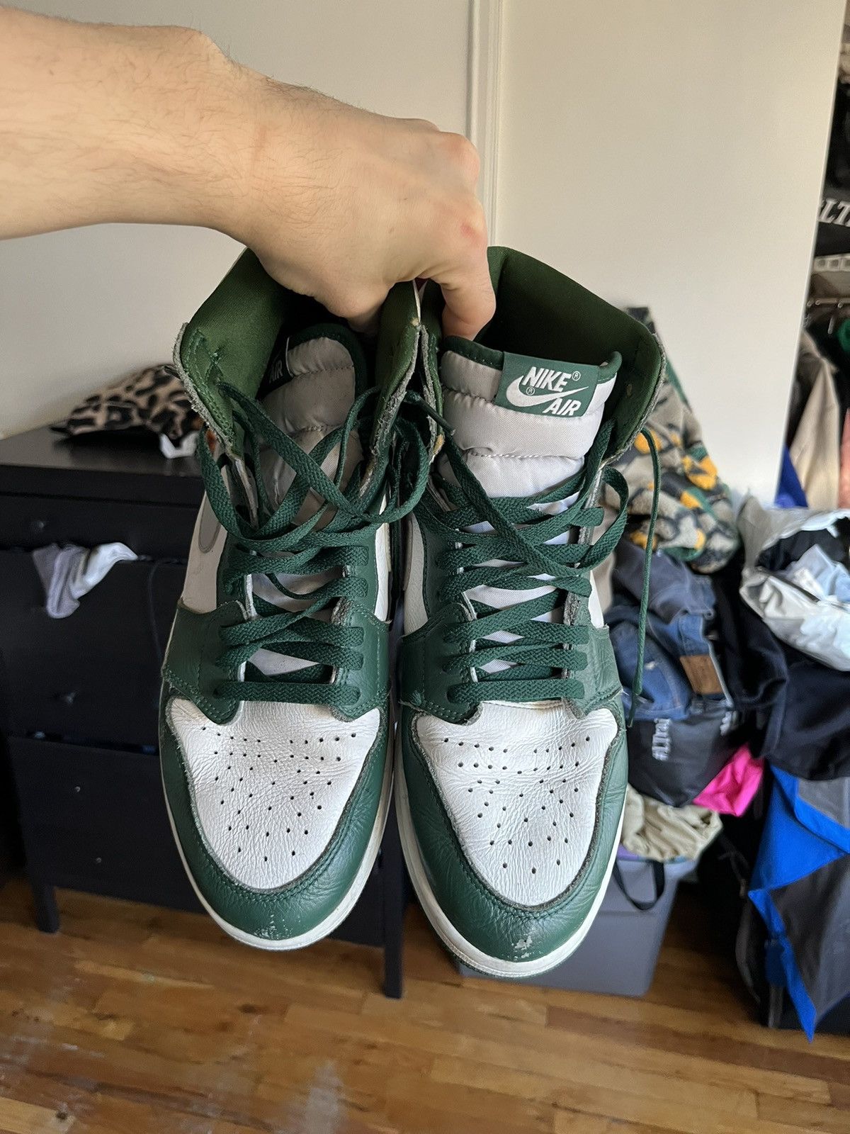 Jordan Brand Nike Air Jordan 1 Retro High OG George Green Leatger Men’s Size US 13 / EU 46 - 3 Thumbnail