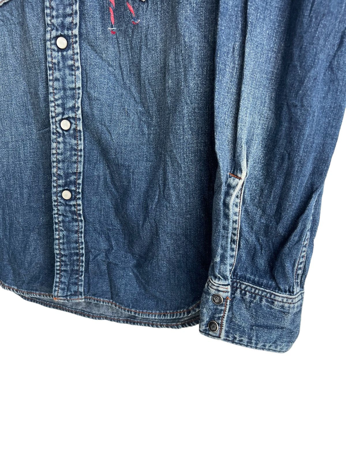 45rpm Blue Blue Western Shirt Sawtooth Pocket Turquoise Indigo Size US M / EU 48-50 / 2 - 5 Thumbnail