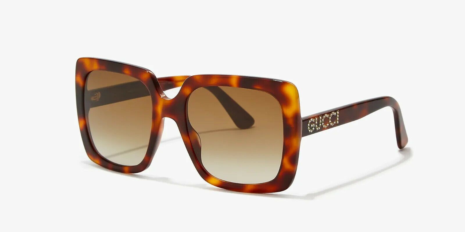 Gucci GUCCI GG0418S 003 Havana Oversized Rectangular Sunglasses Size ONE SIZE - 7 Thumbnail
