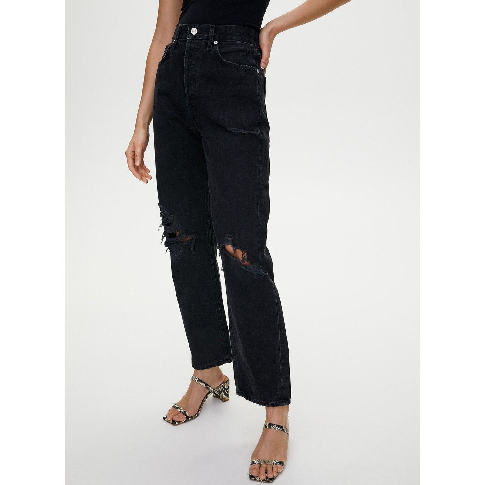Agolde AGOLDE 90s Womens Mid Rise Loose Straight In Audio Size 27 Size 27" / US 4 / IT 40 - 2 Thumbnail