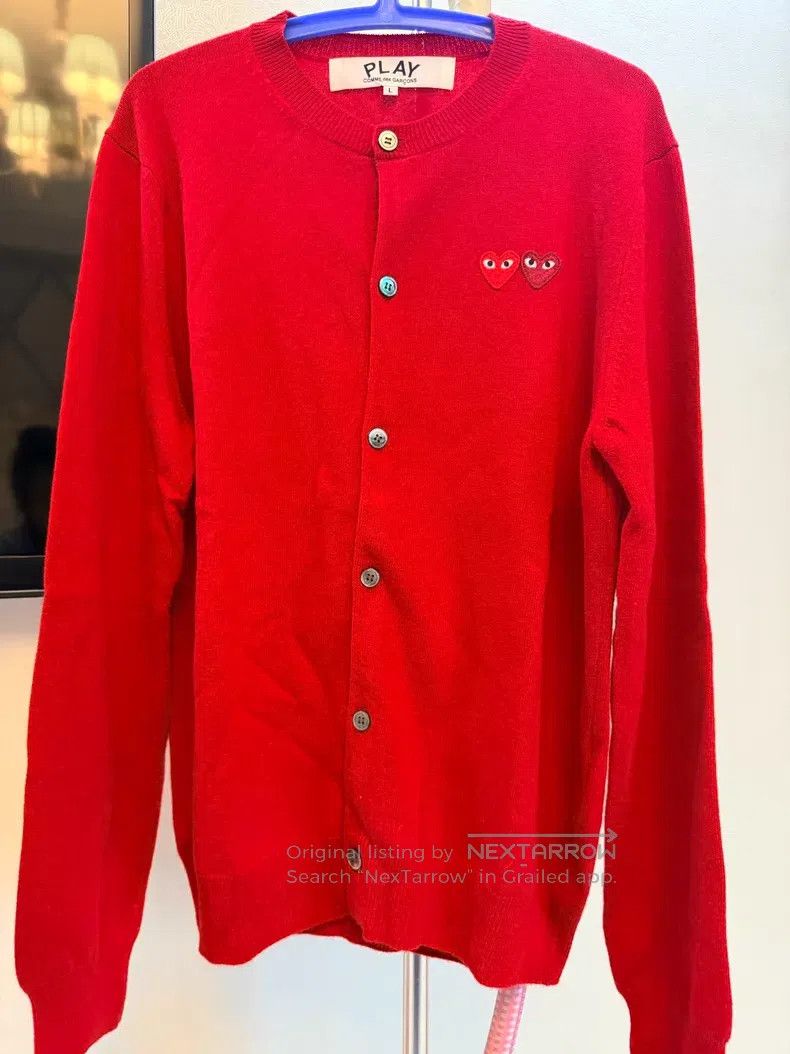 Comme des Garcons Comme des Garcons Red wool cardigan Size L / US 10 / IT 46 - 1 Thumbnail