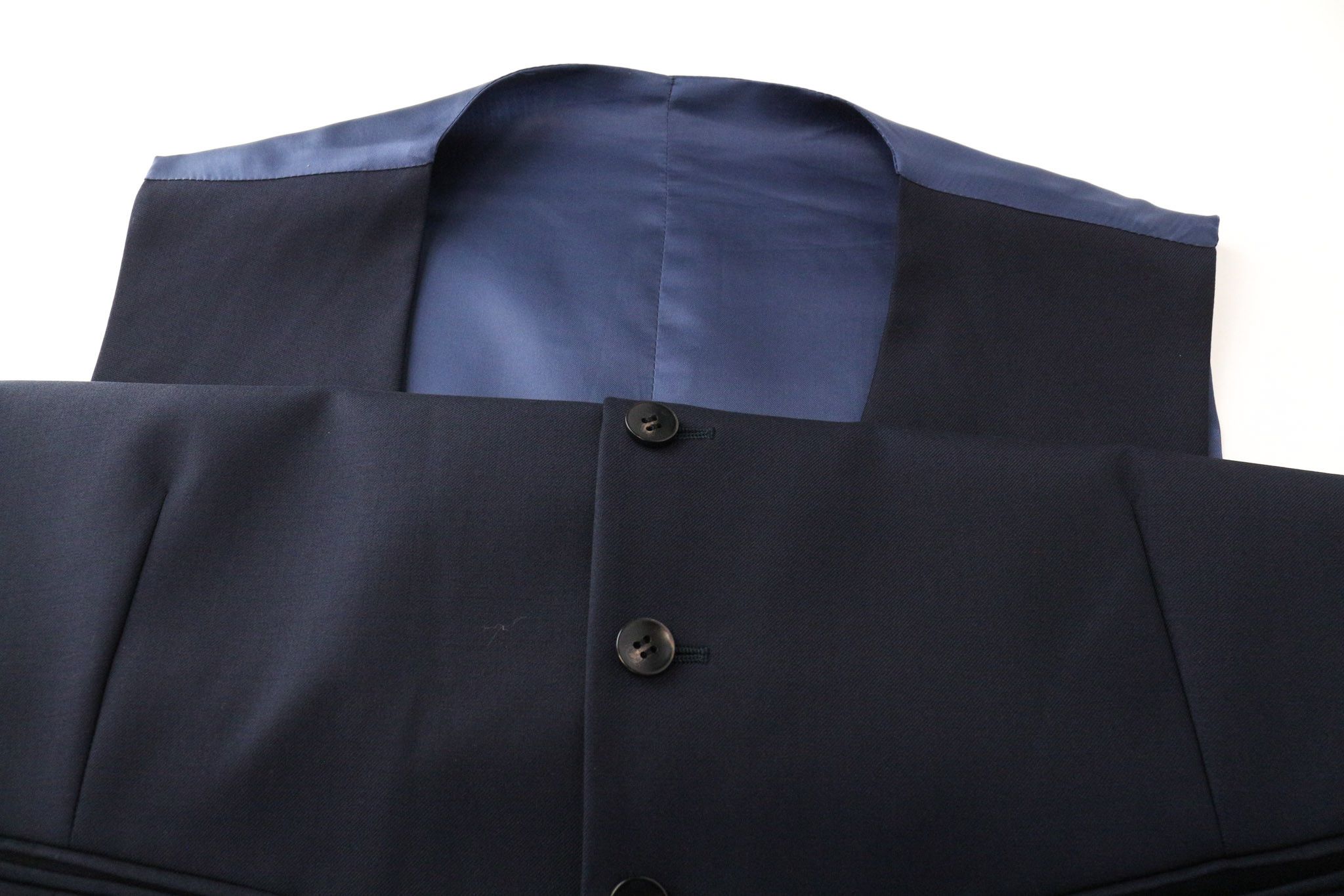 Suitsupply UK44S Navy Blue Wool Single-Breasted Waistcoat 75758 Size 44S - 3 Thumbnail