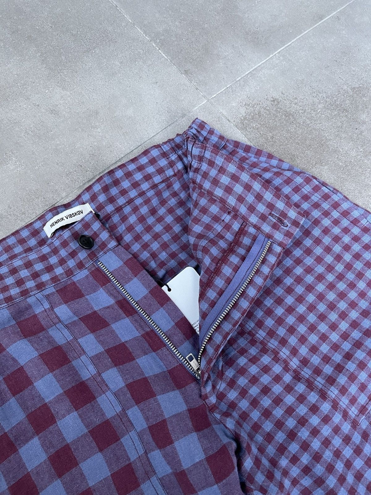 Henrik Vibskov !DS! SS22 Henrik Vibskov Mads Purple Checks Casual Pants Size US 32 / EU 48 - 15 Thumbnail