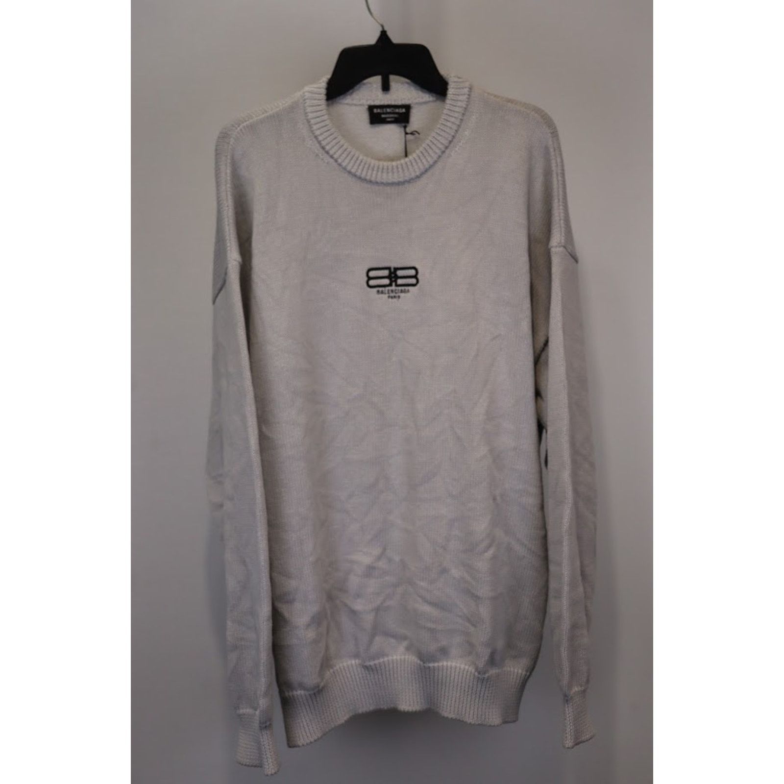 Balenciaga o1rshd1 Crew Neck Sweater in Gray Size US S / EU 44-46 / 1 - 2 Thumbnail
