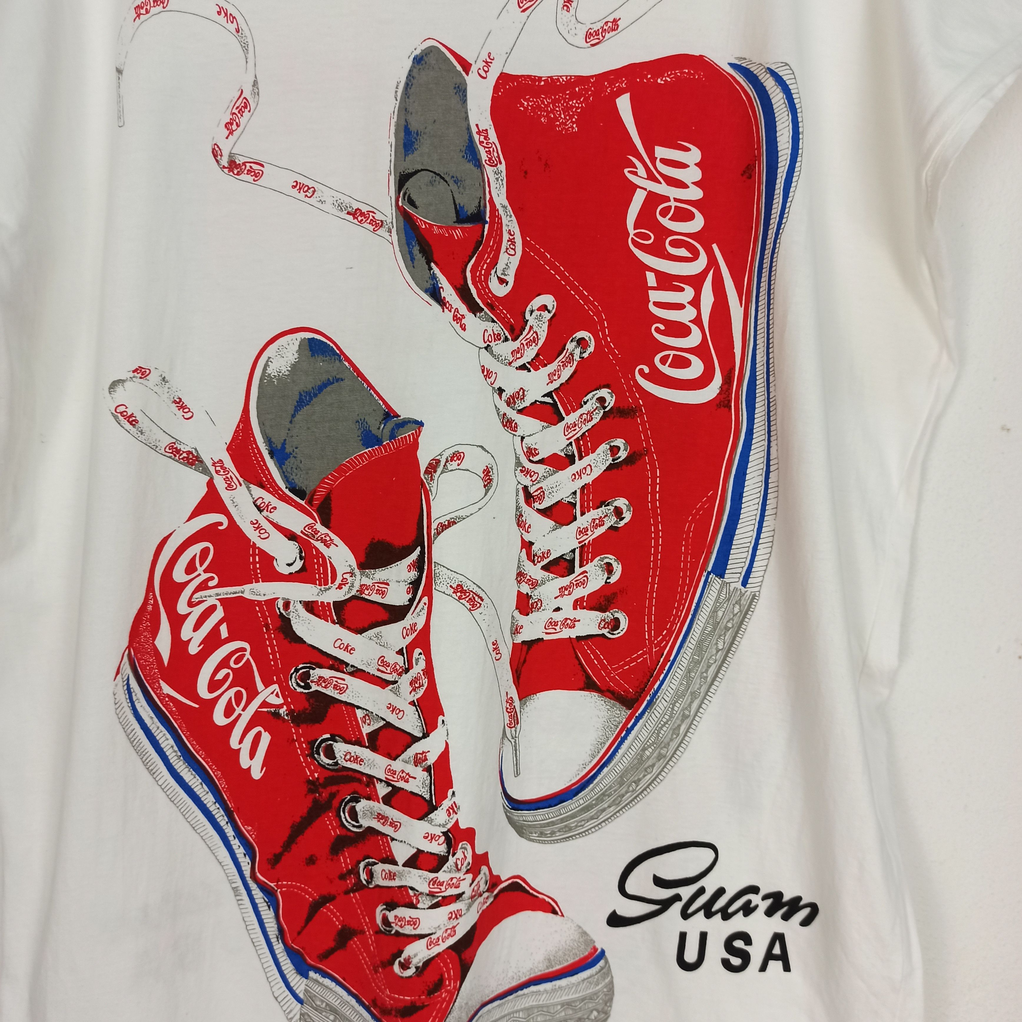 Coca Cola Vintage Guam USA Coca Cola Big Printed Shoes Converse Tee Size XL / US 12-14 / IT 48-50 - 3 Thumbnail