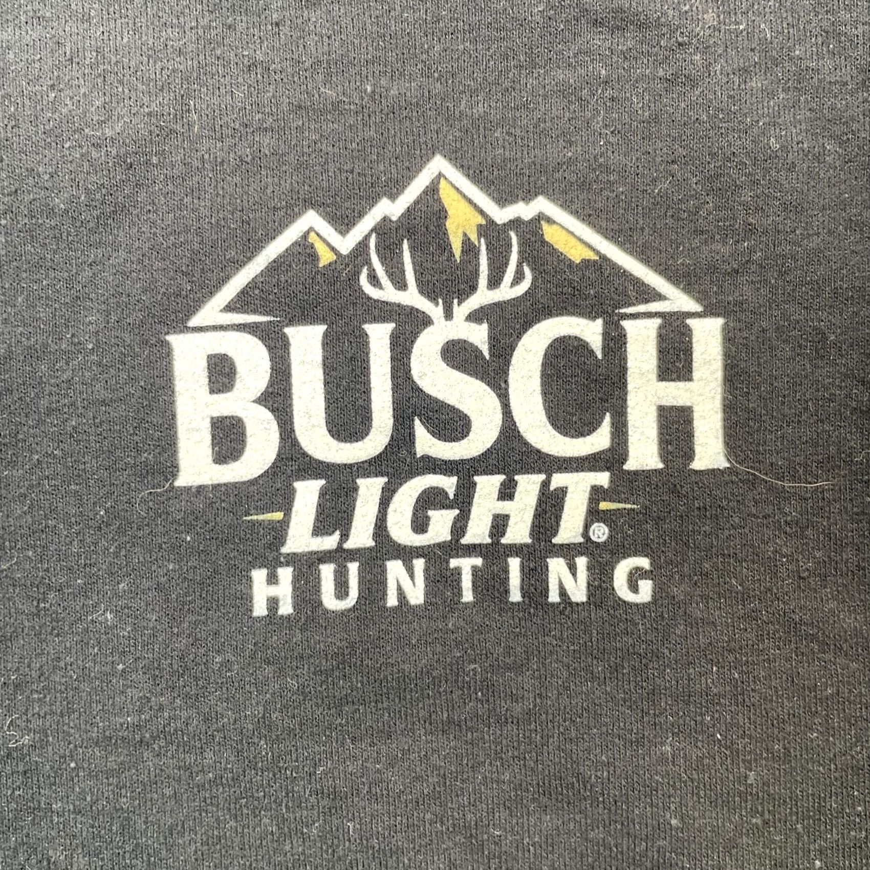 Vintage Busch Light Sweatshirt Mens Large Black Graphic Print Beer Hunting Elk Outdoors Brew City Gear Crew Neck Pullover Size US L / EU 52-54 / 3 - 3 Thumbnail