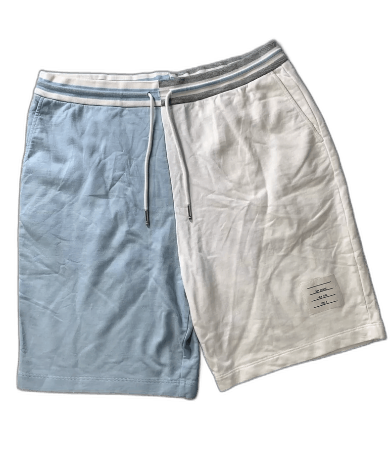 Thom Browne Thom Browne Blue and White Color-Block Shorts Size US 26 / EU 42 - 1 Thumbnail