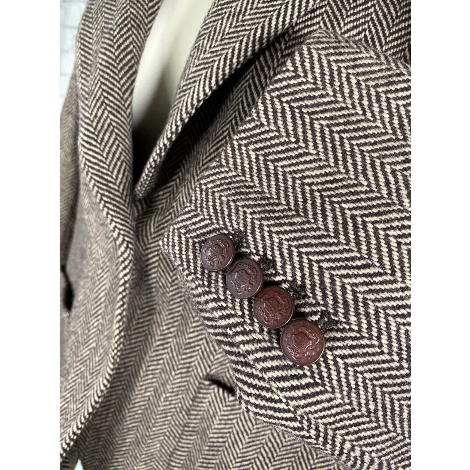 Nautica Nautica Wool Blend Herringbone Brown Single Button Blazer Jacket Womens 10 Size L / US 10 / IT 46 - 5 Thumbnail