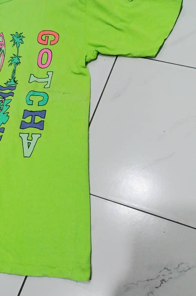 Vintage GOTCHA California Surf Style Tshirt green single stich Size US M / EU 48-50 / 2 - 3 Thumbnail