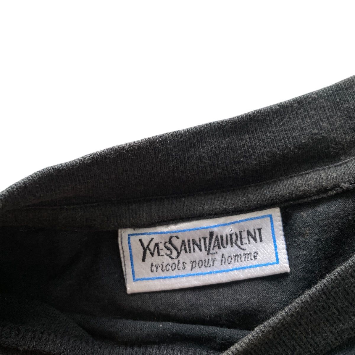 Vintage Vintage Yves Saint Laurent Fadded Spellout Tshirt Size US M / EU 48-50 / 2 - 3 Thumbnail