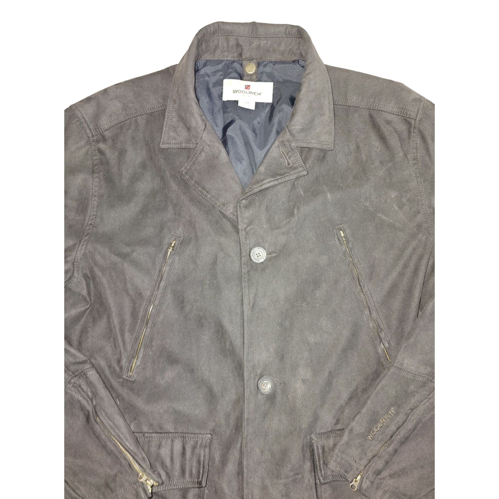 Vintage Woolrich Classic Full Zip Button Up Chore Coat Lined Men's Size Large Brown Size US L / EU 52-54 / 3 - 2 Thumbnail