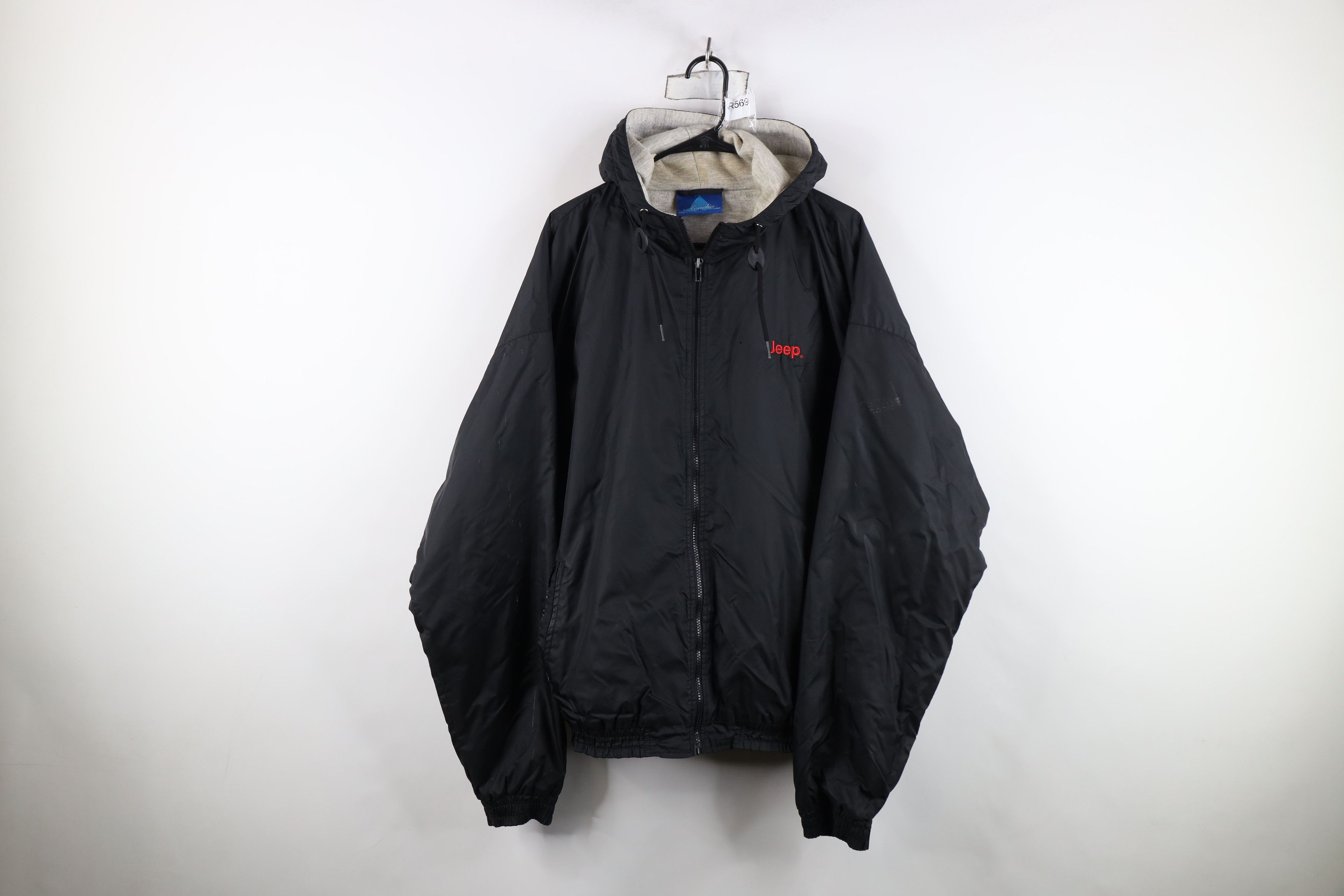 Vintage Vintage 90s Y2K Jeep Motor Co Spell Out Lined Hooded Jacket Size US XXL / EU 58 / 5 - 1 Thumbnail