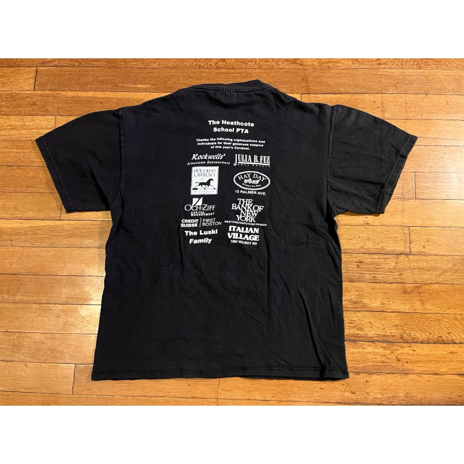 Hanes VINTAGE Heathcote School 2000 Shirt Men’s Medium Black Logo 90s Hanes T-Shirt Mens Regular Short Sleeve Crew Neck Carded Cotton Jersey graphic print Size US M / EU 48-50 / 2 - 5 Thumbnail