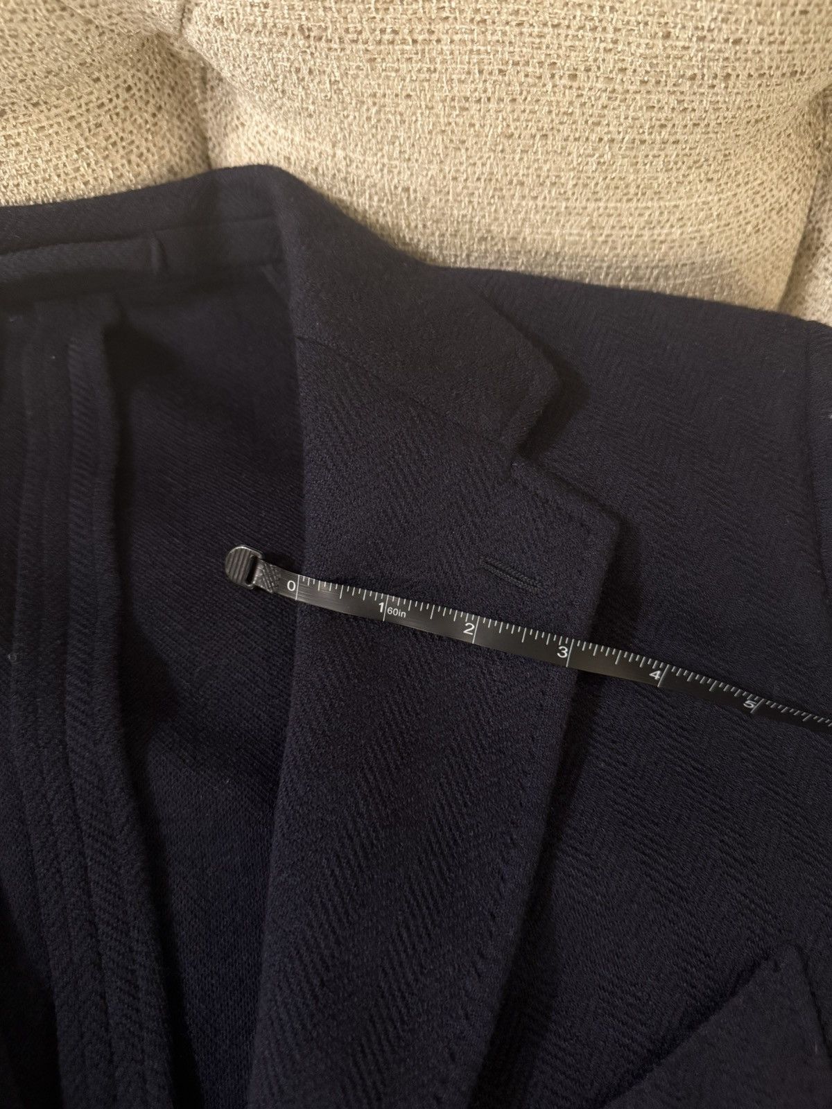 Drake's Drakes Navy Herringbone jacket blazer Size 46R - 20 Thumbnail