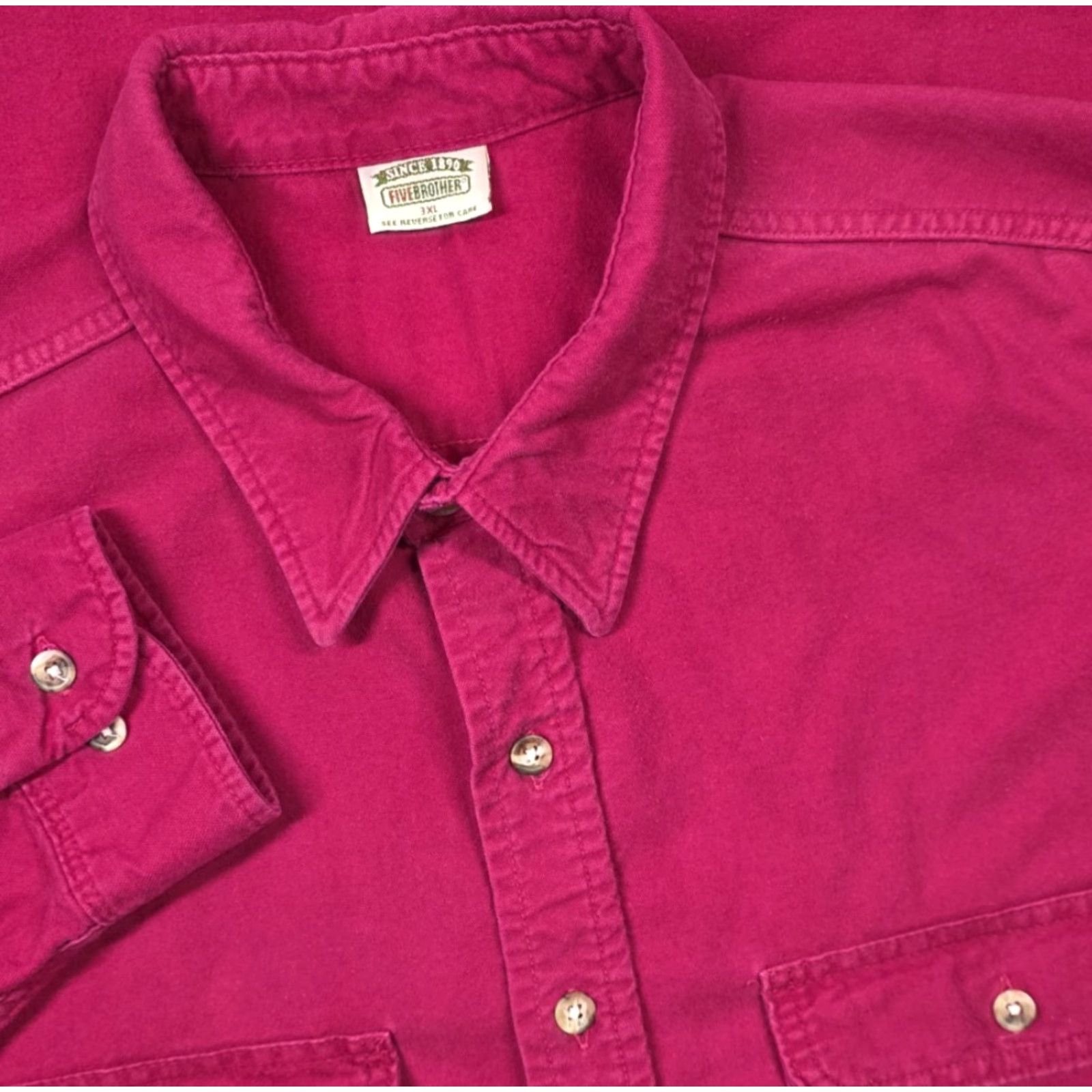 Vintage VINTAGE Five Brothers Shirt Heavyweight Flannel Red Button-Up Mens 3XL Workwear 80s Casual Rugged Plaid Heavyweight Cotton Chamois Outdoors Vntg Size US XXL / EU 58 / 5 - 2 Thumbnail