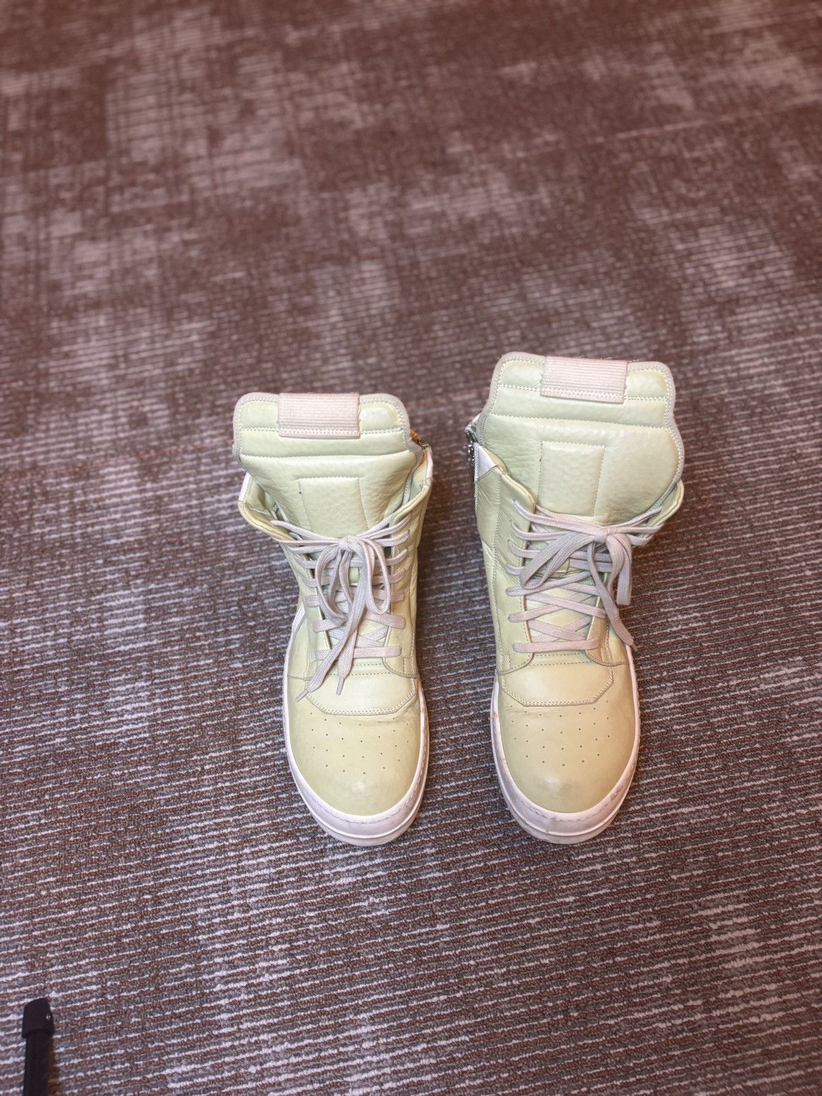 Pre-owned Rick Owens Eggshell Geobaskets Shoes In Multi