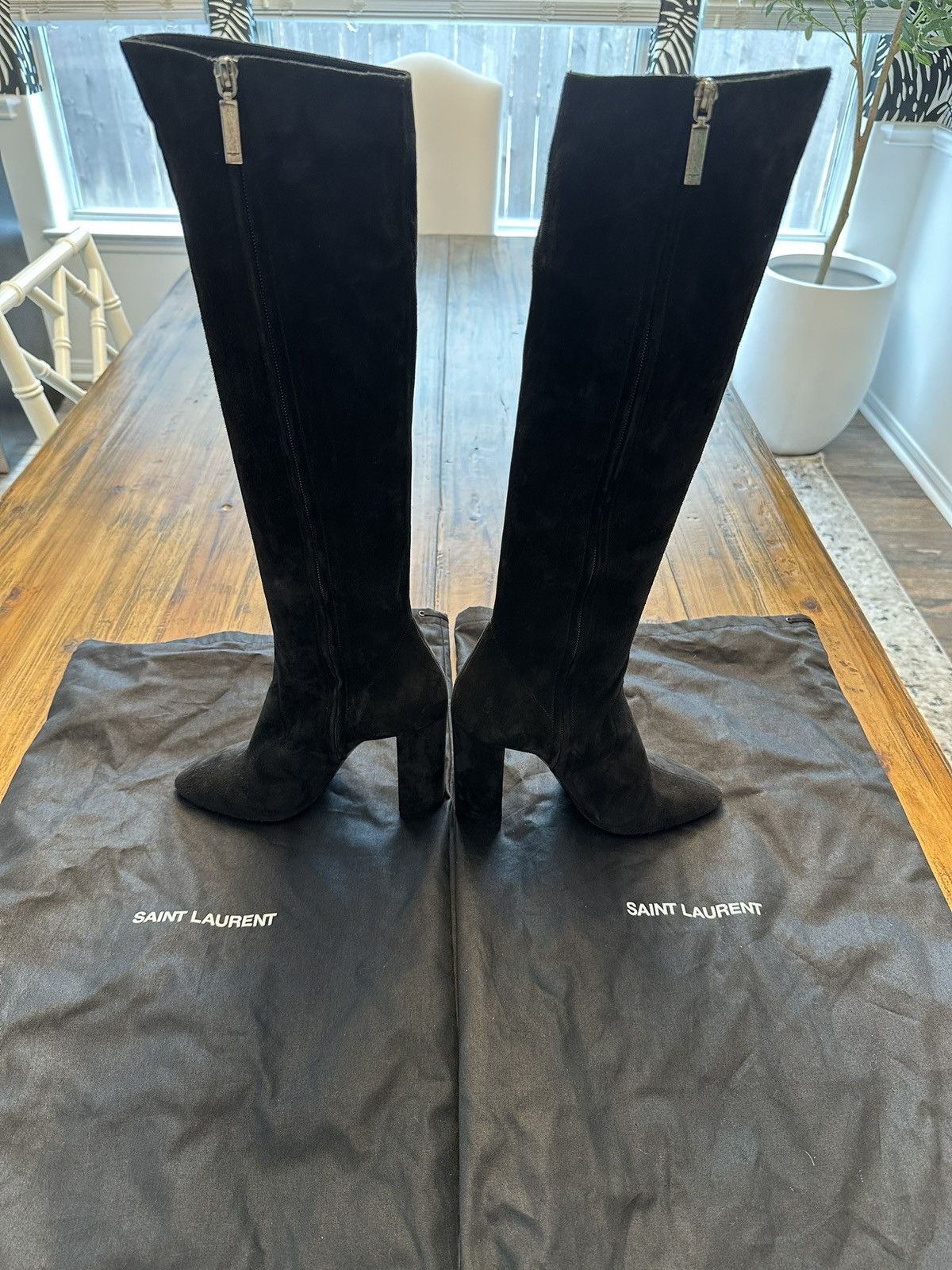 Saint Laurent Paris Saint Laurent Black Suede Knee High Boots EU 39 US 8.5 Size US 8.5 / IT 38.5 - 3 Thumbnail