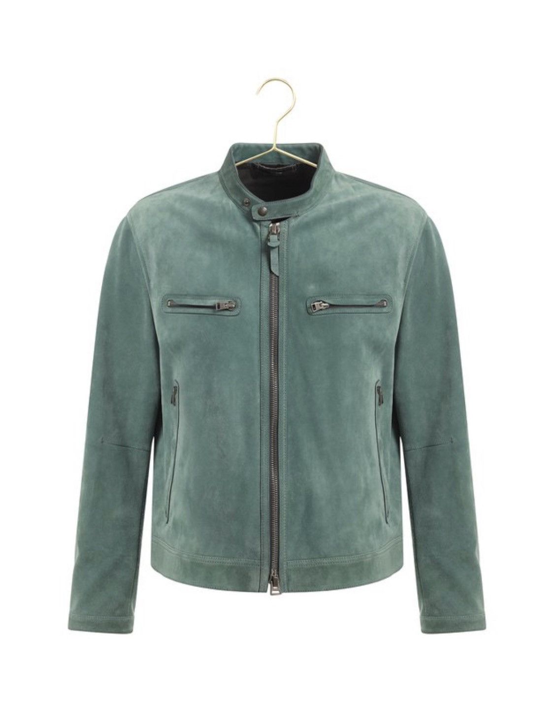 image of Tom Ford Leather Suede Zip Up Pocket Jacket in Green, Men's (Size 2XL)