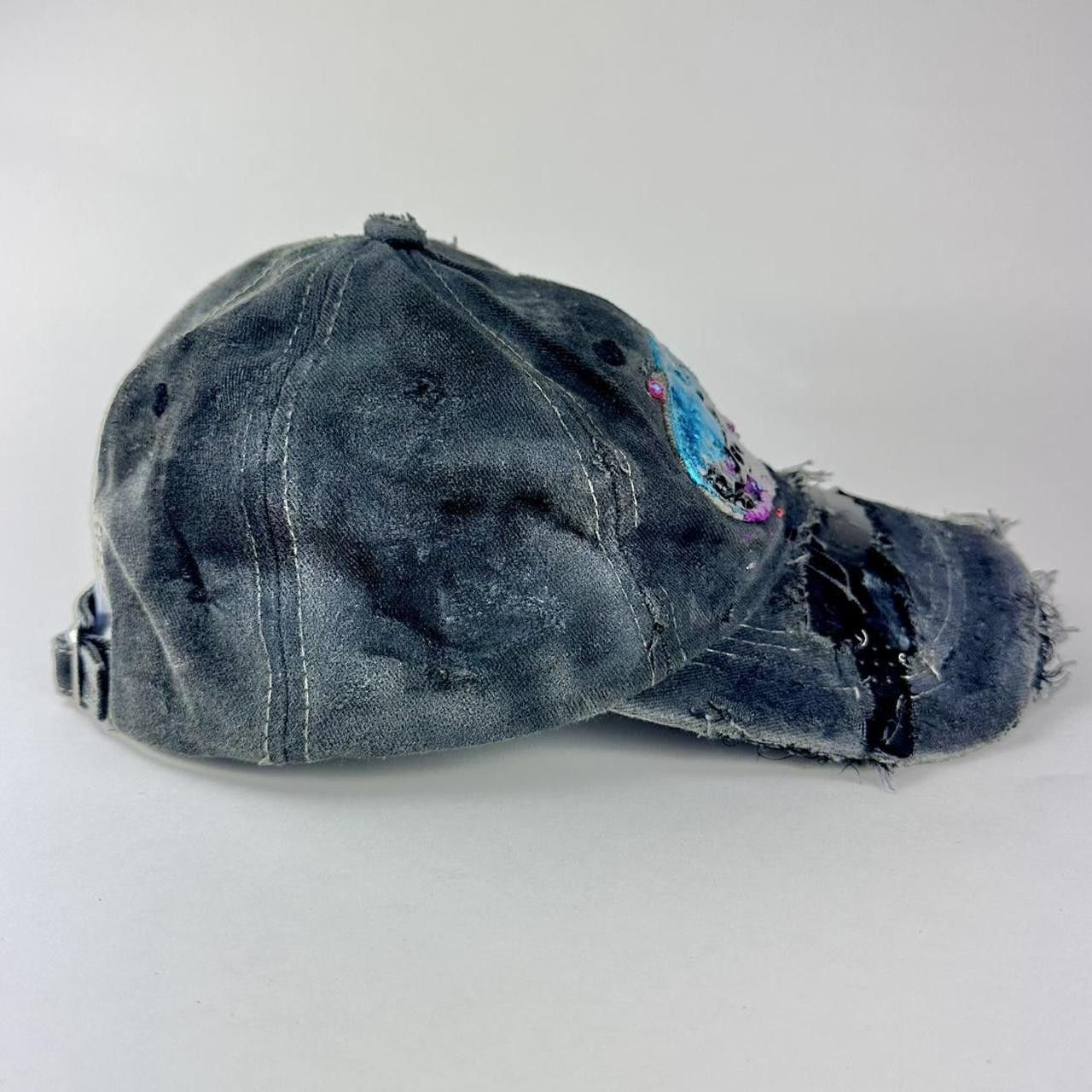 Other ASTROBOI* 'Technicolor' Y2K Black Distressed Rhinestone Hat Size ONE SIZE - 5 Thumbnail
