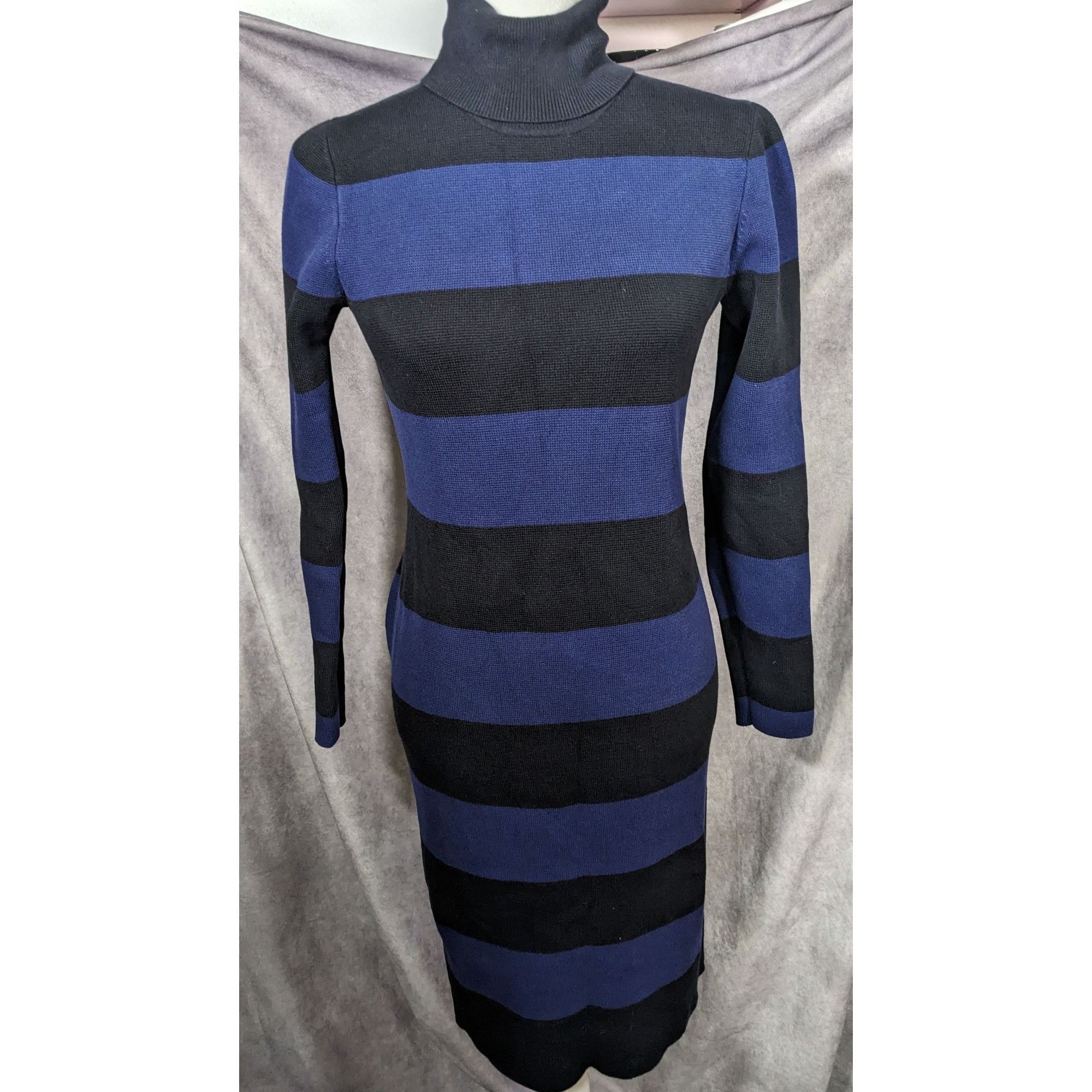 J.Crew JCrew Preppy Goth Black And Purple Striped Dress Size S / US 4 / IT 40 - 5 Thumbnail