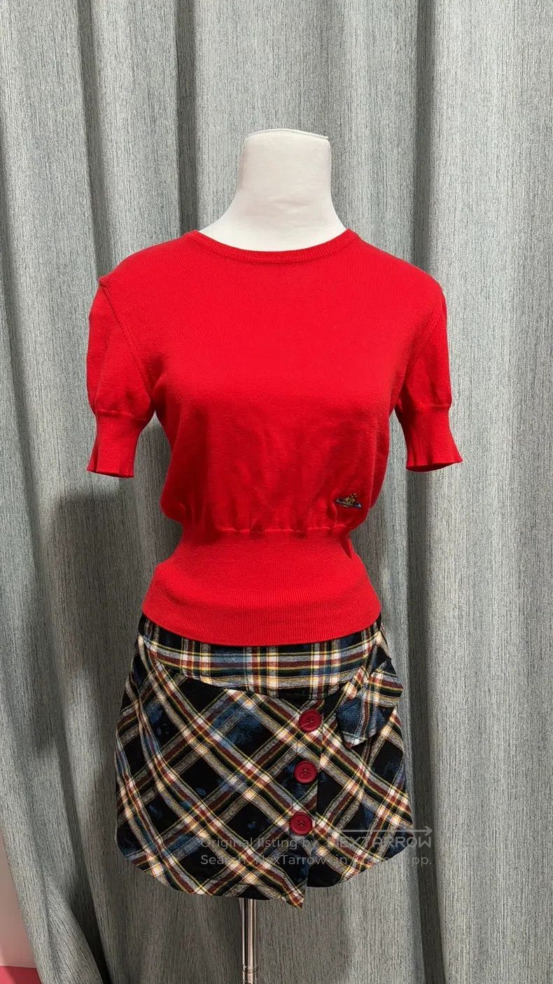 Vivienne Westwood Vivienne Westwood Red Knit Short Sleeve Size XS / US 0-2 / IT 36-38 - 4 Thumbnail