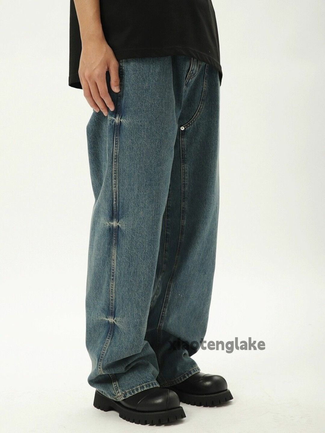 Designer × Japanese Brand × Vintage washed faded cleanfit yuppie loose carpenter jeans Size US 30 / EU 46 - 2 Thumbnail