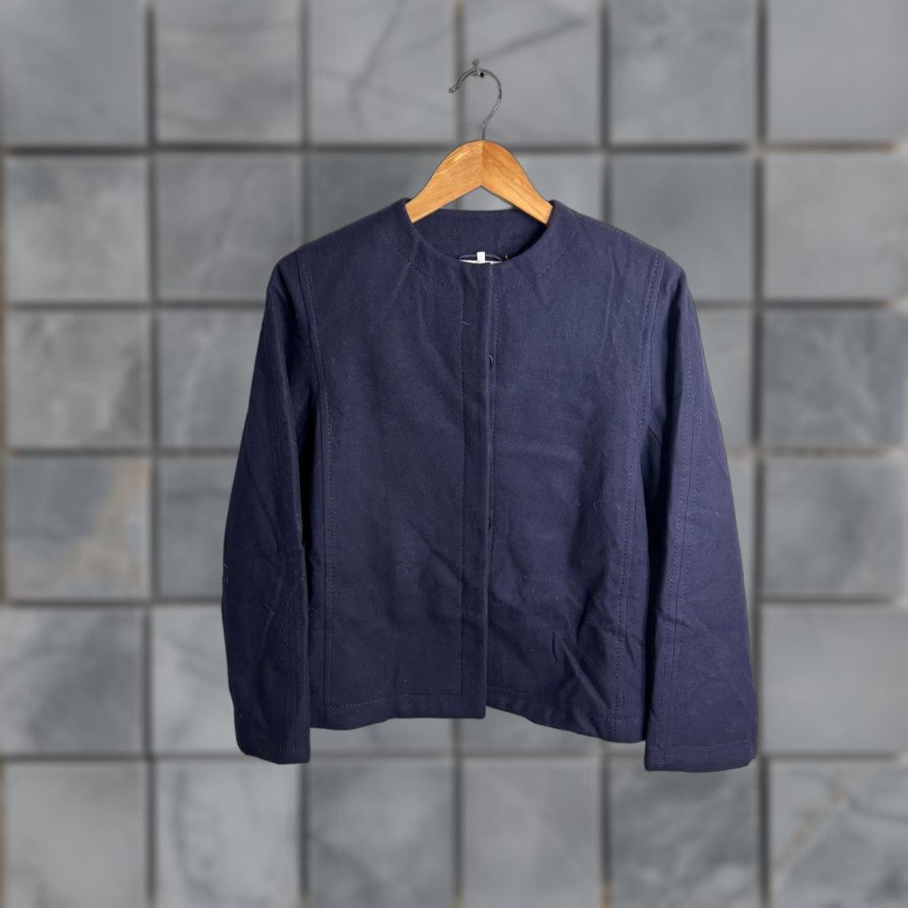 Gianfranco Ferre Gianfranco Ferre Jacket Womens 38 Blue Wool Collarless Open Front Made Italy Size XS / US 0-2 / IT 36-38 - 1 Thumbnail