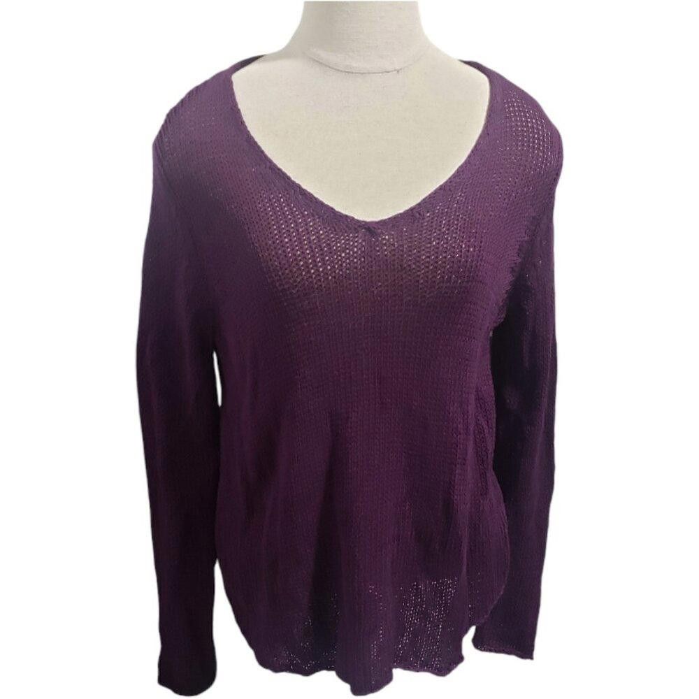 Designer CT1920 Wooden Ships Long Sleeve Purple V-neck Sweater X/S Size XS / US 0-2 / IT 36-38 - 1 Thumbnail
