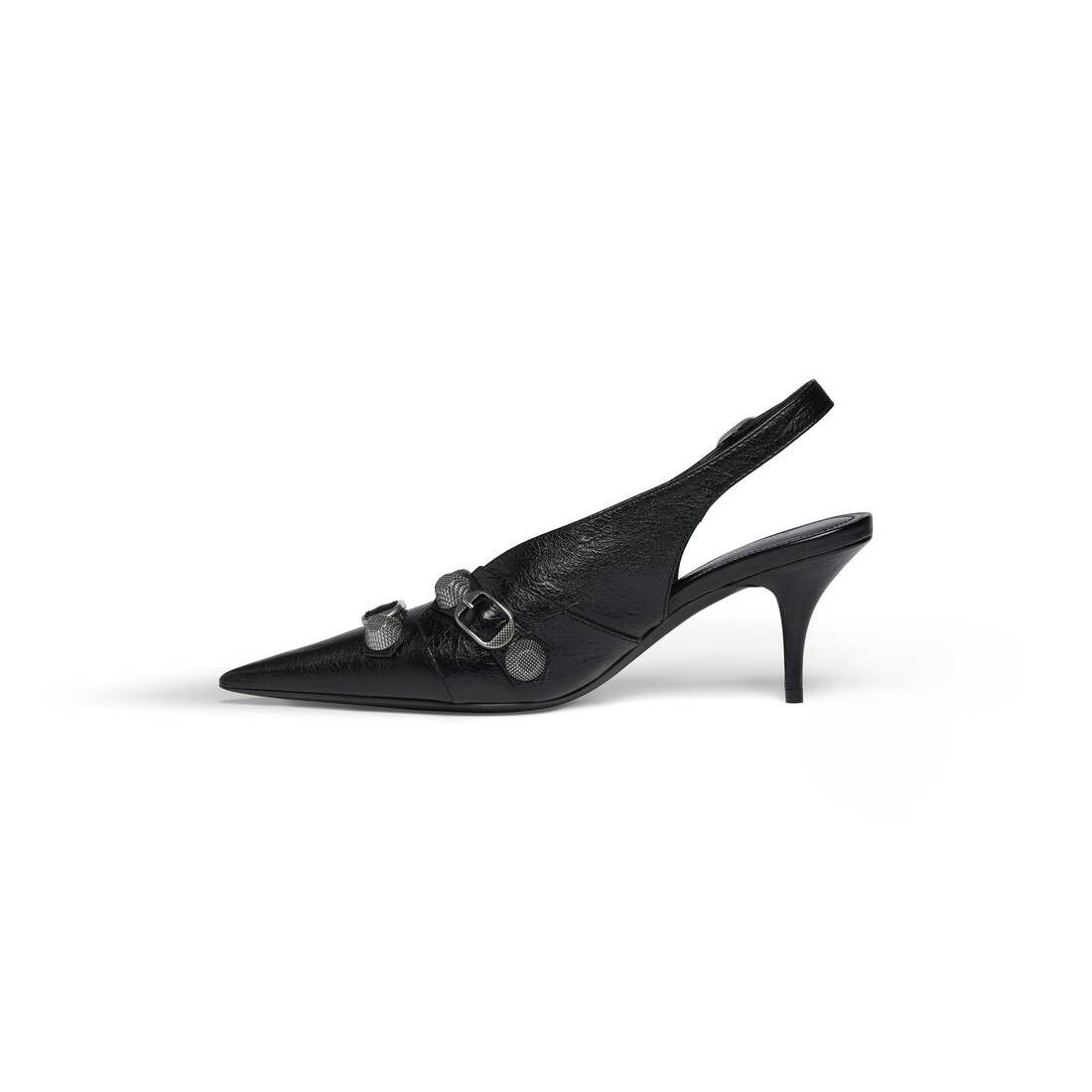 Balenciaga o1bcso1str0226 Cagole Slingback 70mm Pumps In Black Size US 9 / IT 39 - 3 Thumbnail