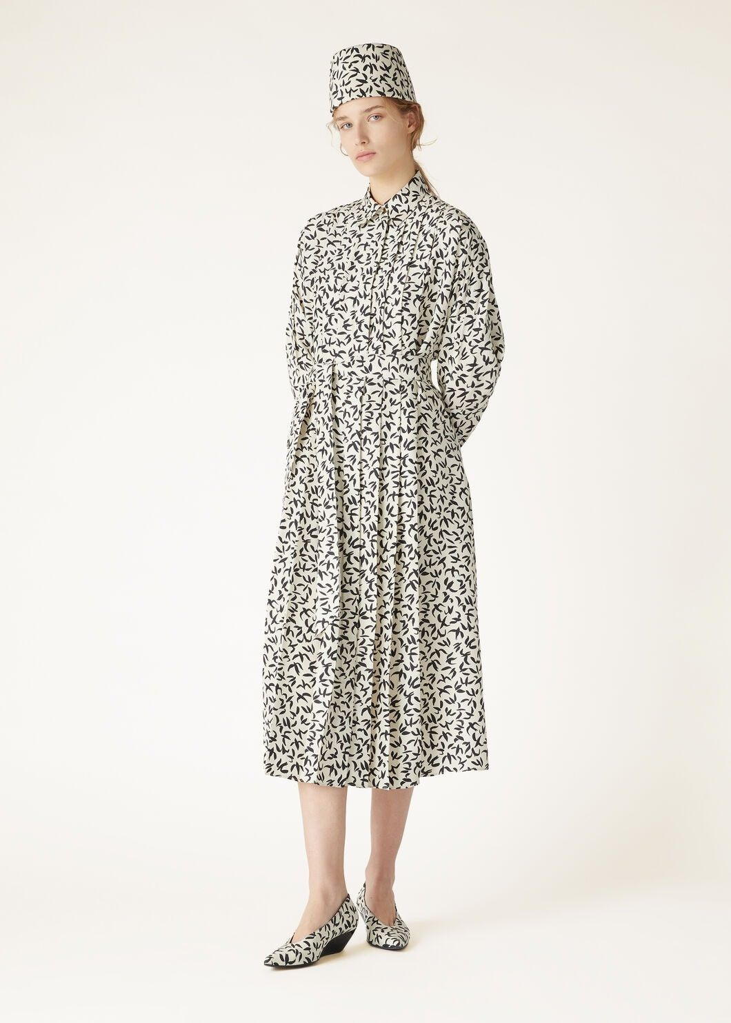 Loro Piana o1srvl11e0825 FAO7022 Lorely Midi Dress in White/Black Size M / US 6-8 / IT 42-44 - 2 Thumbnail