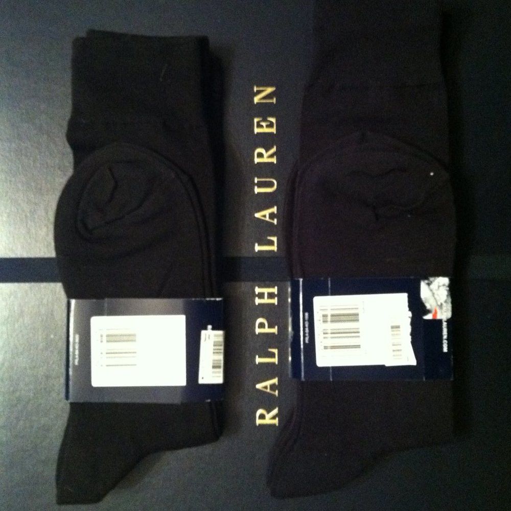 Polo Ralph Lauren 2 DOUBLE POLO RALPH LAUREN MENS NEW DRESS SOCKS SIZE: 6-12 Size ONE SIZE - 6 Thumbnail