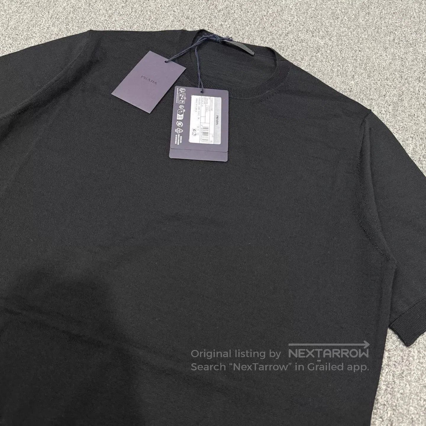 Prada Black Short-Sleeve Knit Top. Size US M / EU 48-50 / 2 - 4 Thumbnail