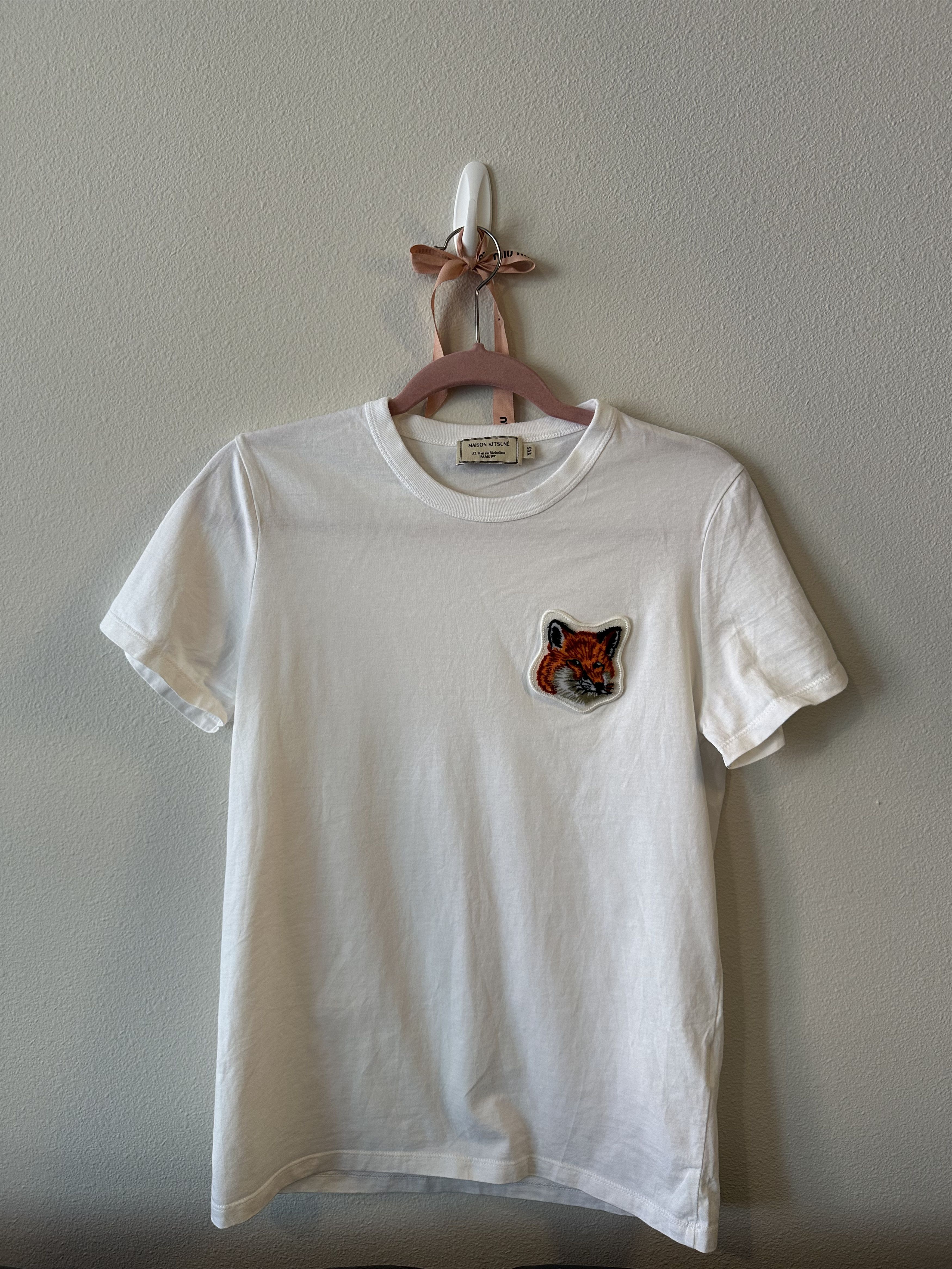 Maison Kitsune Maison Kitsune Large Velvet Fox Head Patch Tee Size XXS / US 00 / IT 34 - 1 Thumbnail