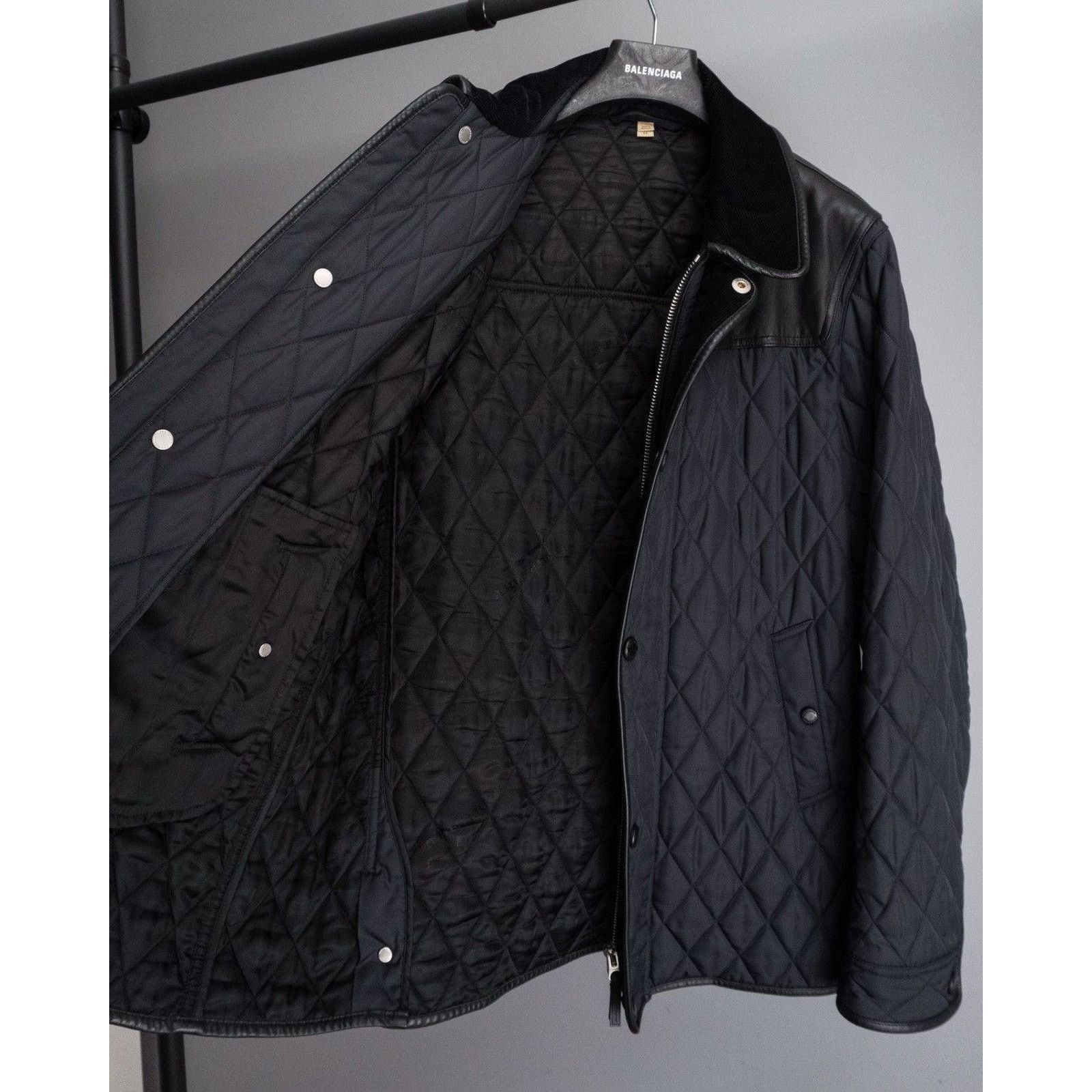 Burberry Burberry quilted cord collar black lamb leather jacket Size US L / EU 52-54 / 3 - 18 Thumbnail