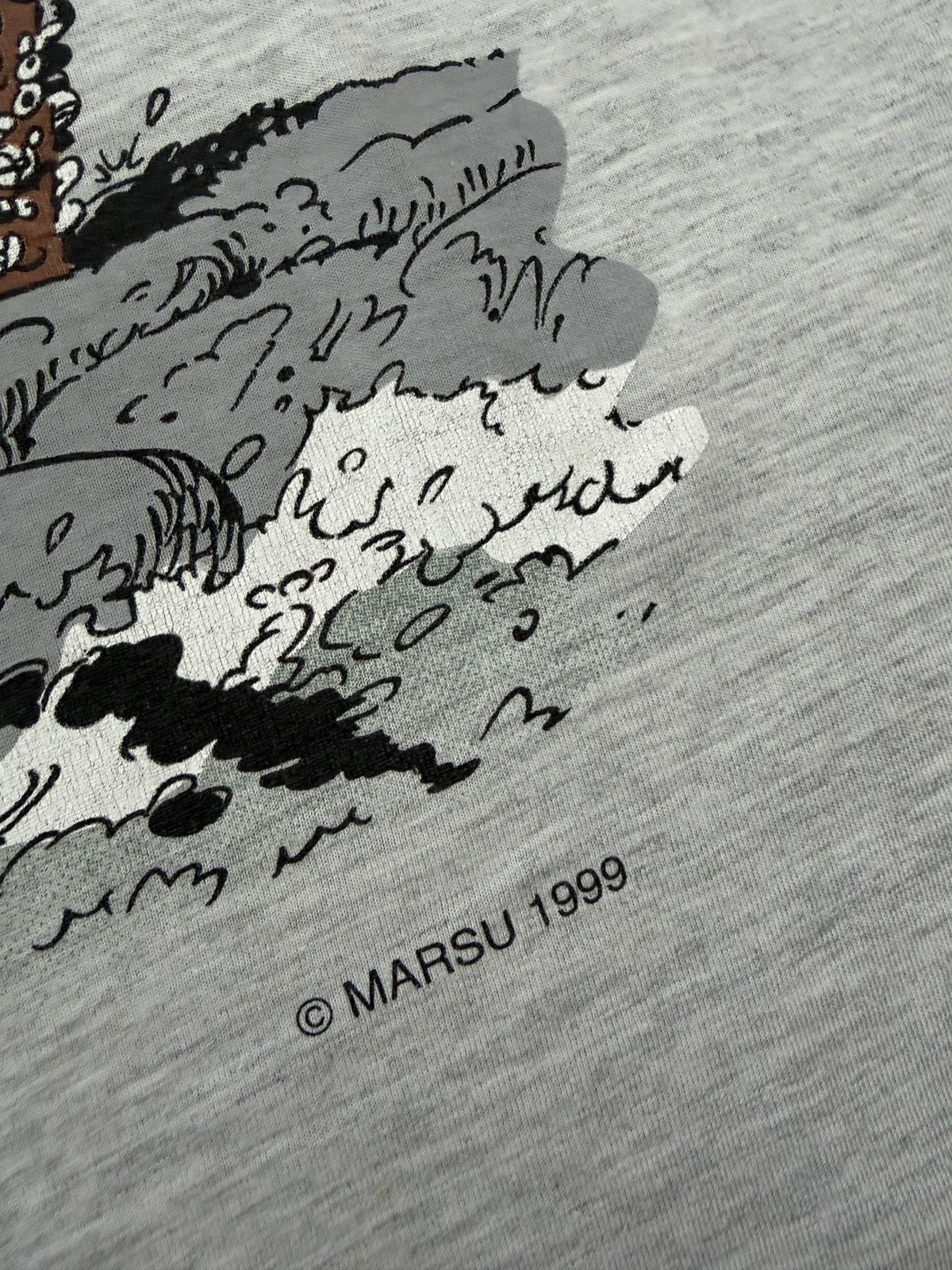 Vintage Gaston Lagaffe Comics 1999 MARSU Gray Wide T-shirt Size US L / EU 52-54 / 3 - 3 Thumbnail