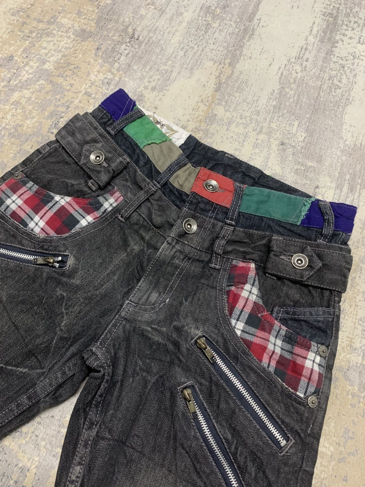 Japanese Brand Nylaus Harajuku Punk Y2K Crinkle Gimmick Pants Size US 30 / EU 46 - 4 Thumbnail