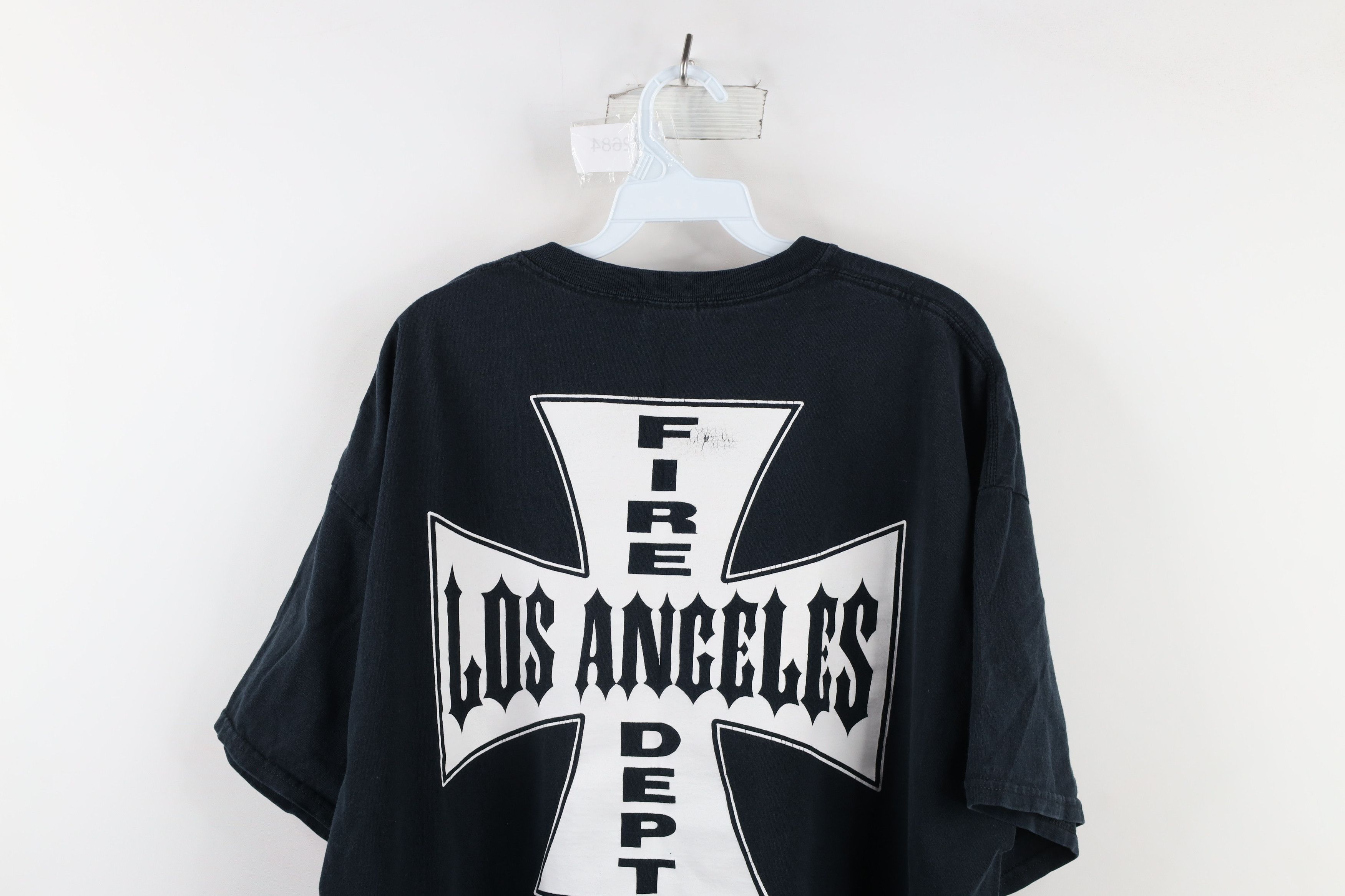 Vintage Vintage Y2K Iron Cross Los Angeles Fire Department T-Shirt Size US XXL / EU 58 / 5 - 9 Thumbnail
