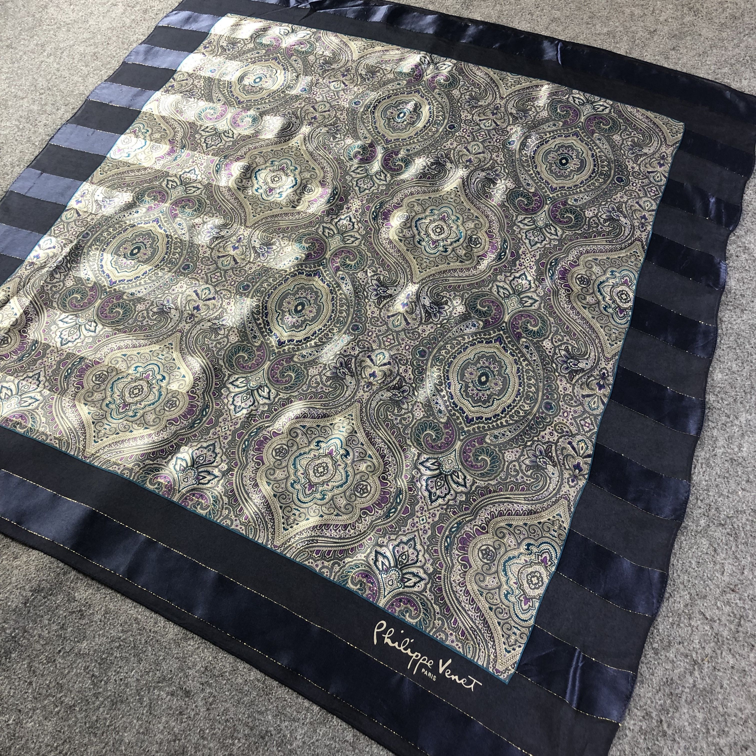 Vintage Philippe Venet Slit Thread Silk Scarf M689 Size ONE SIZE - 2 Thumbnail