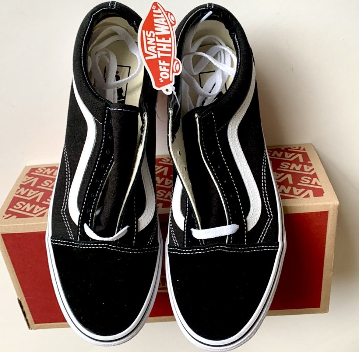 Vans Vans Old Skool Shoes Black White Low Top Sneakers Size US 12 / EU 45 - 12 Thumbnail