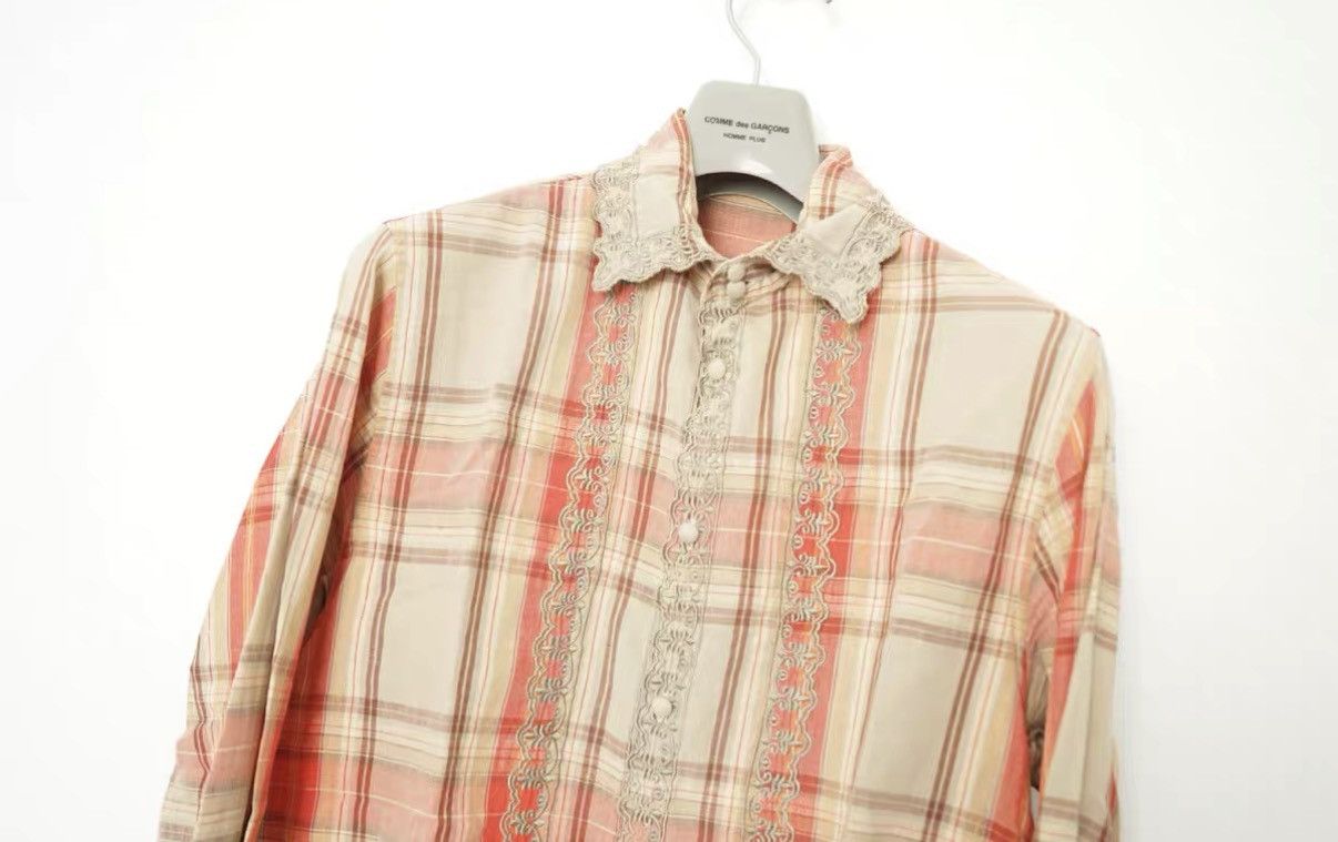 Iroquois Japan Iroquois Embroidered Mock Neck Plaid Shirt Size XS / US 0-2 / IT 36-38 - 3 Thumbnail