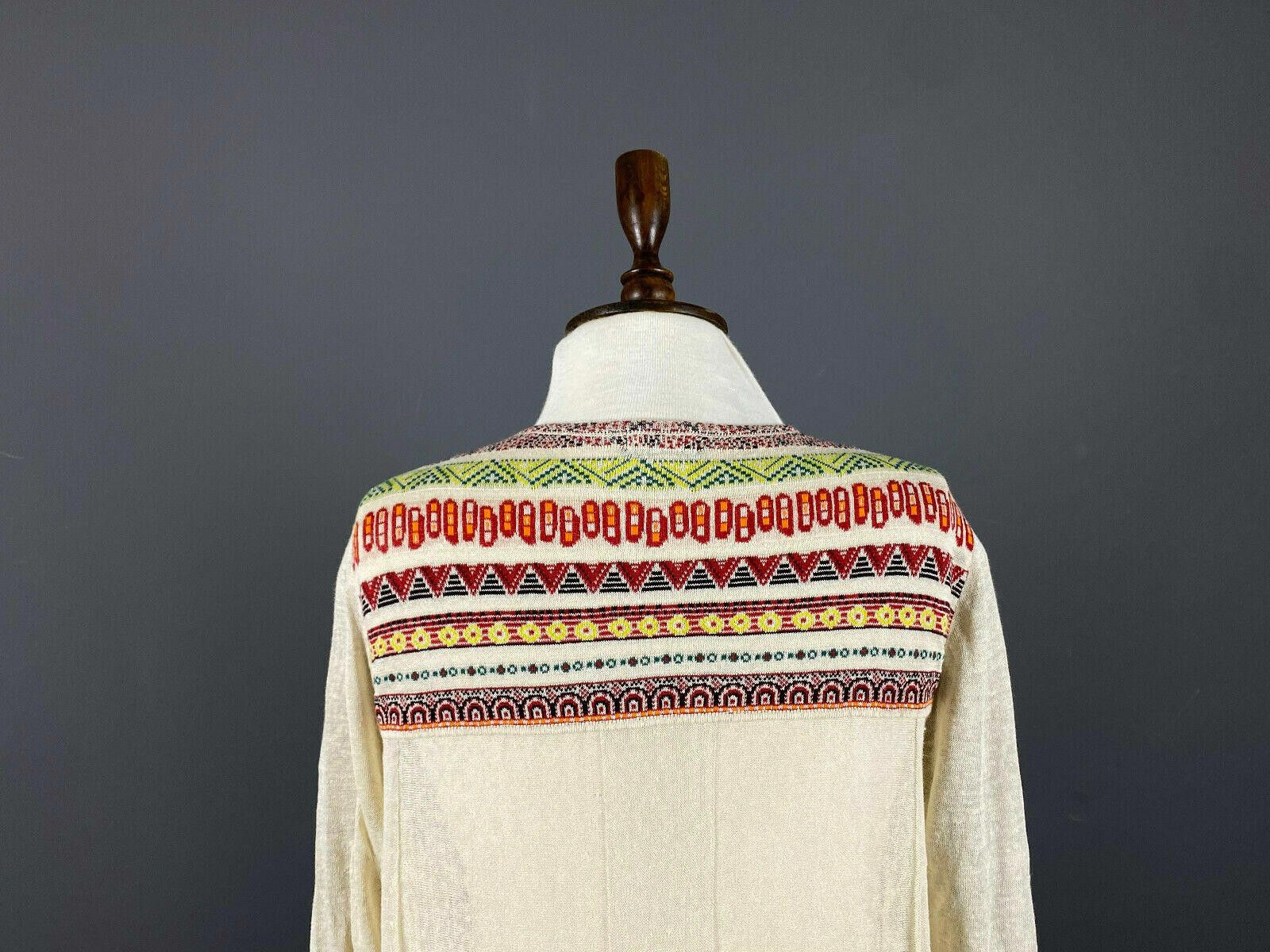 Designer Ladies IVKO Multicoloured V-Neck Linen Cardigan Size 40 Size M / US 6-8 / IT 42-44 - 6 Thumbnail
