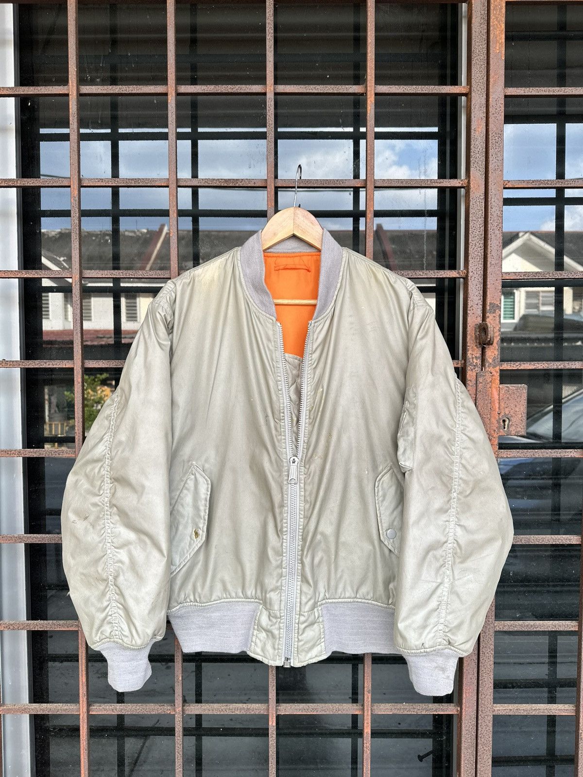 Vintage 🪖Vintage Faded MA-1 Man Intermediate Bomber Jacket Size US M / EU 48-50 / 2 - 2 Thumbnail