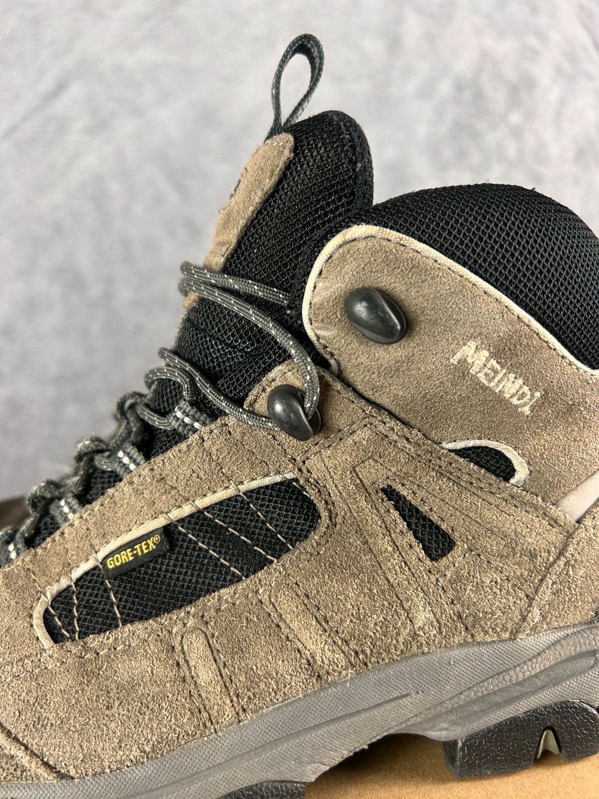 Vintage Meindl Gore-tex hiking high boots black grey mini logo Size US 7 / EU 40 - 3 Thumbnail