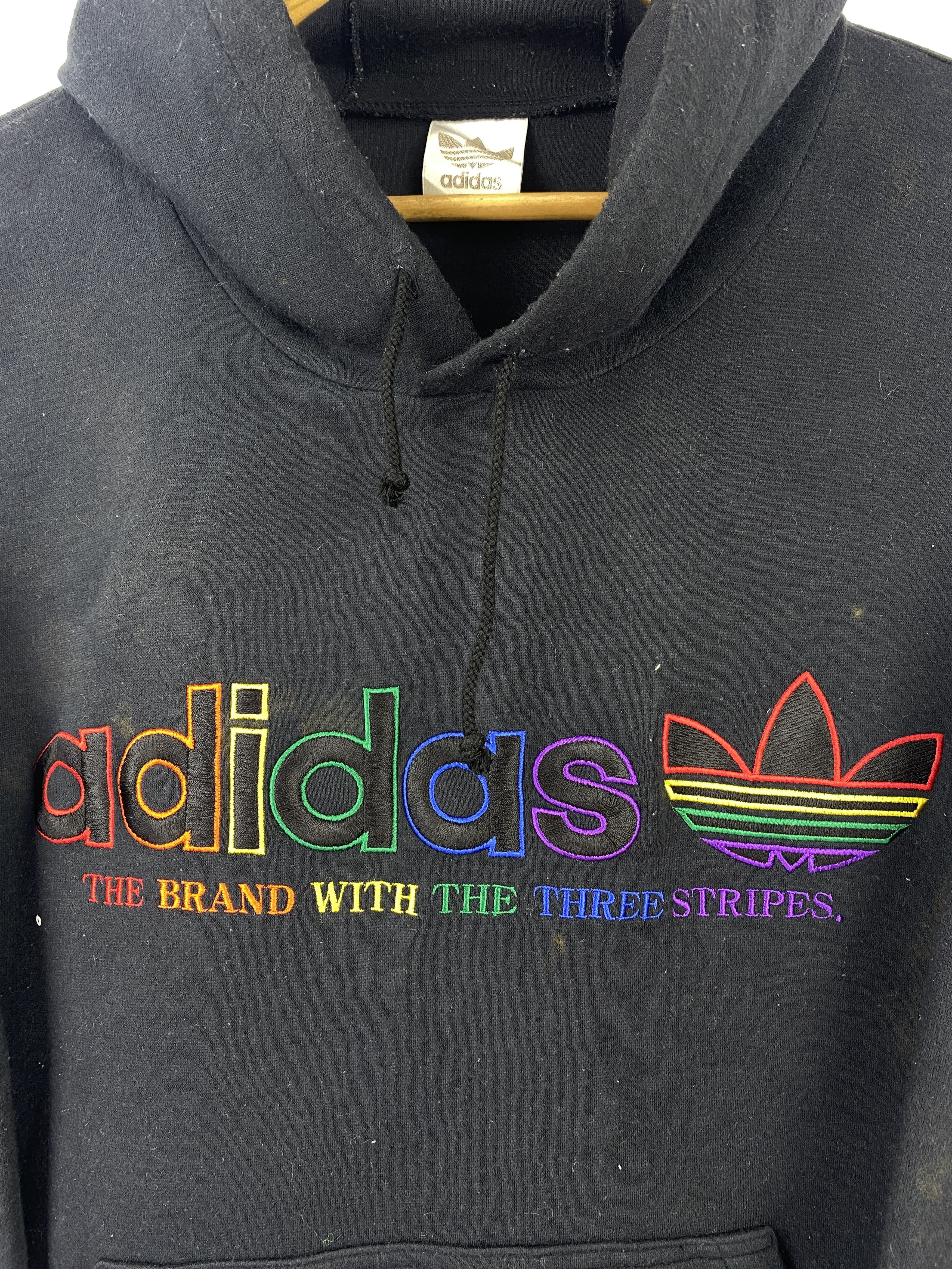 Adidas Vintage 90s Adidas Spell Out Pullover Hoodie SH0422 Size US XXL / EU 58 / 5 - 6 Thumbnail