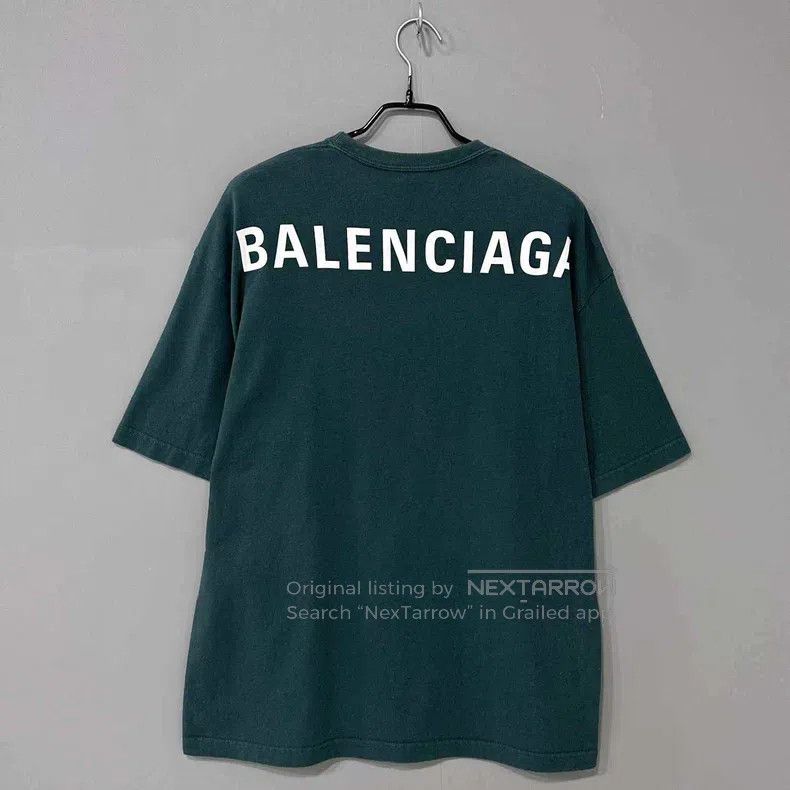 Balenciaga Balenciaga Dark Green Back Logo Short Sleeve Size US M / EU 48-50 / 2 - 3 Thumbnail