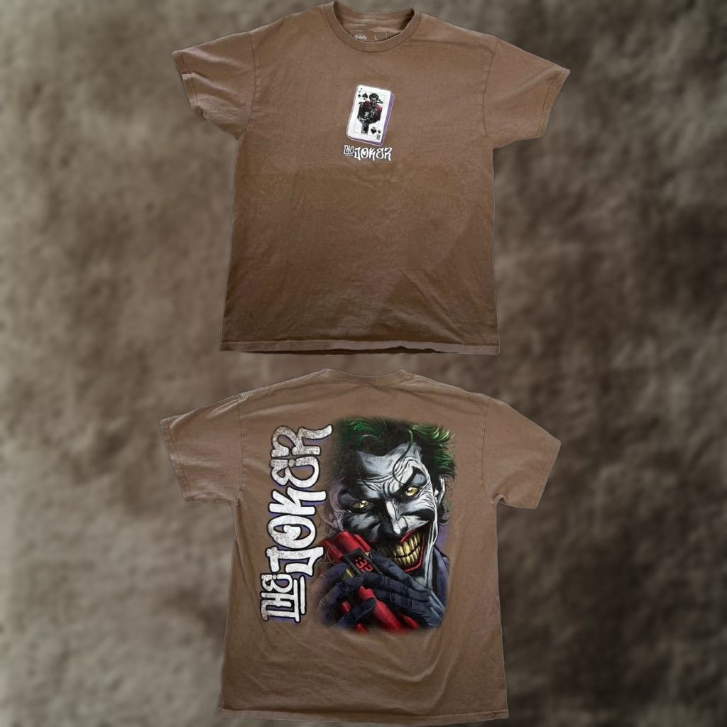 Vintage VINTAGE CVLA Batman The Joker T-Shirt Mens Large Brown Playing Card DC Comics Retro VTG Size US L / EU 52-54 / 3 - 1 Thumbnail