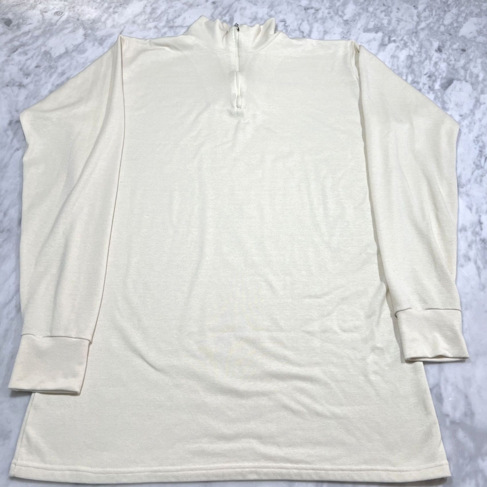 Vintage L.L. Bean Shirt Mens XL Beige 1/4 Zip Long Sleeve Base Layer Made USA Vintage Cleaned Pattern Solid Size US XL / EU 56 / 4 - 2 Thumbnail