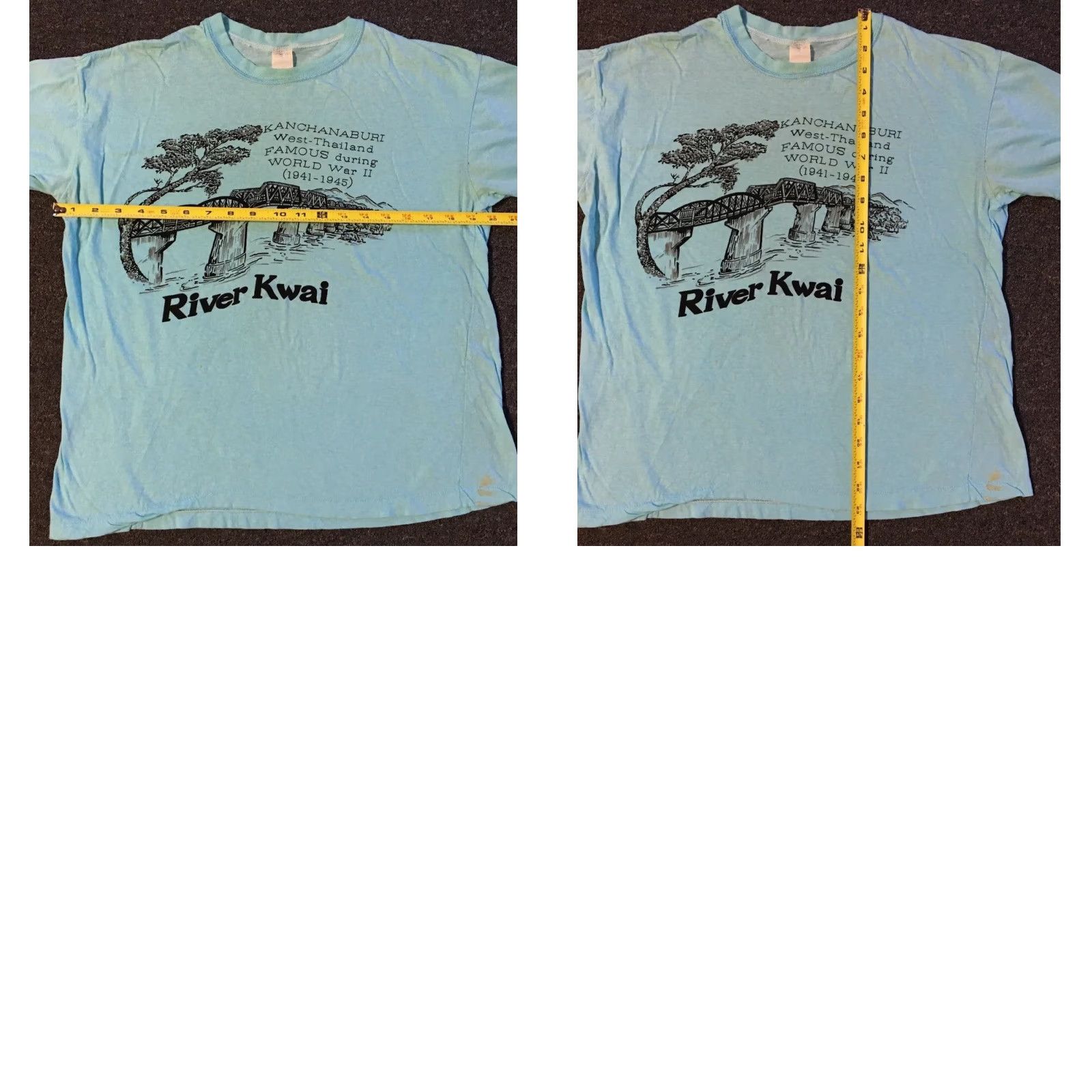 Vintage VINTAGE Shirt XS Green 80s Thailand River Kwai Distressed Grunge Single Stitch Unisex Adults T-Shirt Military War Warriorなる Size US XS / EU 42 / 0 - 10 Thumbnail