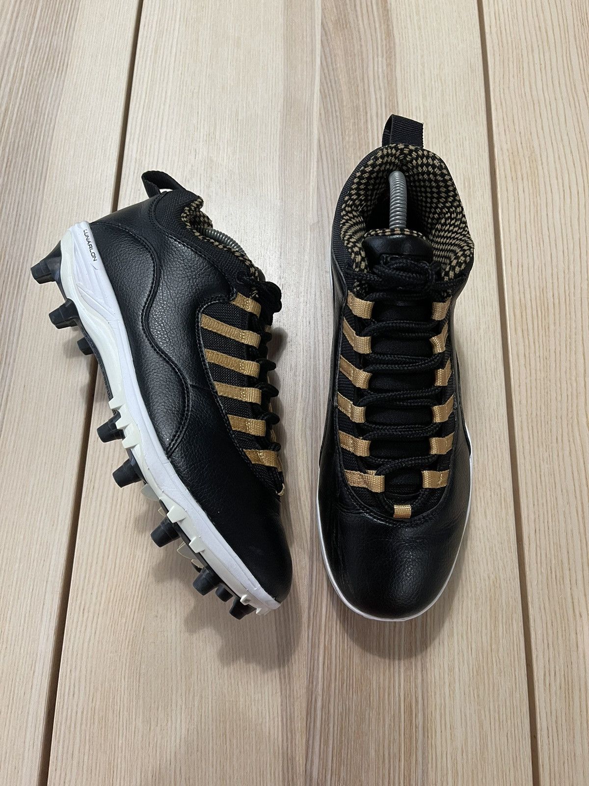 Air Jordan 10 x TD Low Football Cleats Cq2072 007 Size 9.5 Shoes in Black Men s